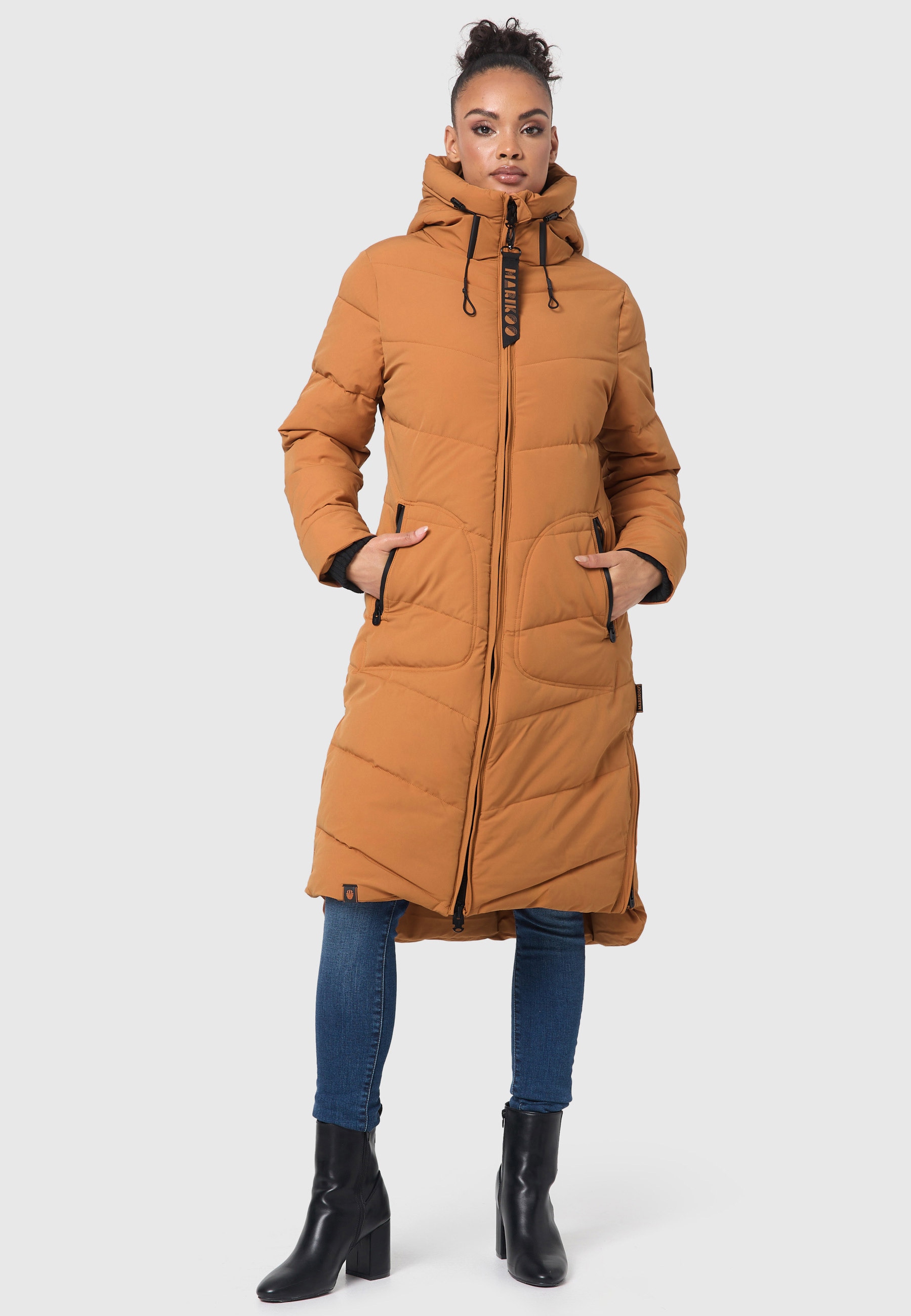 Marikoo Winterjacke »Benikoo«, langer Winter Mantel gesteppt