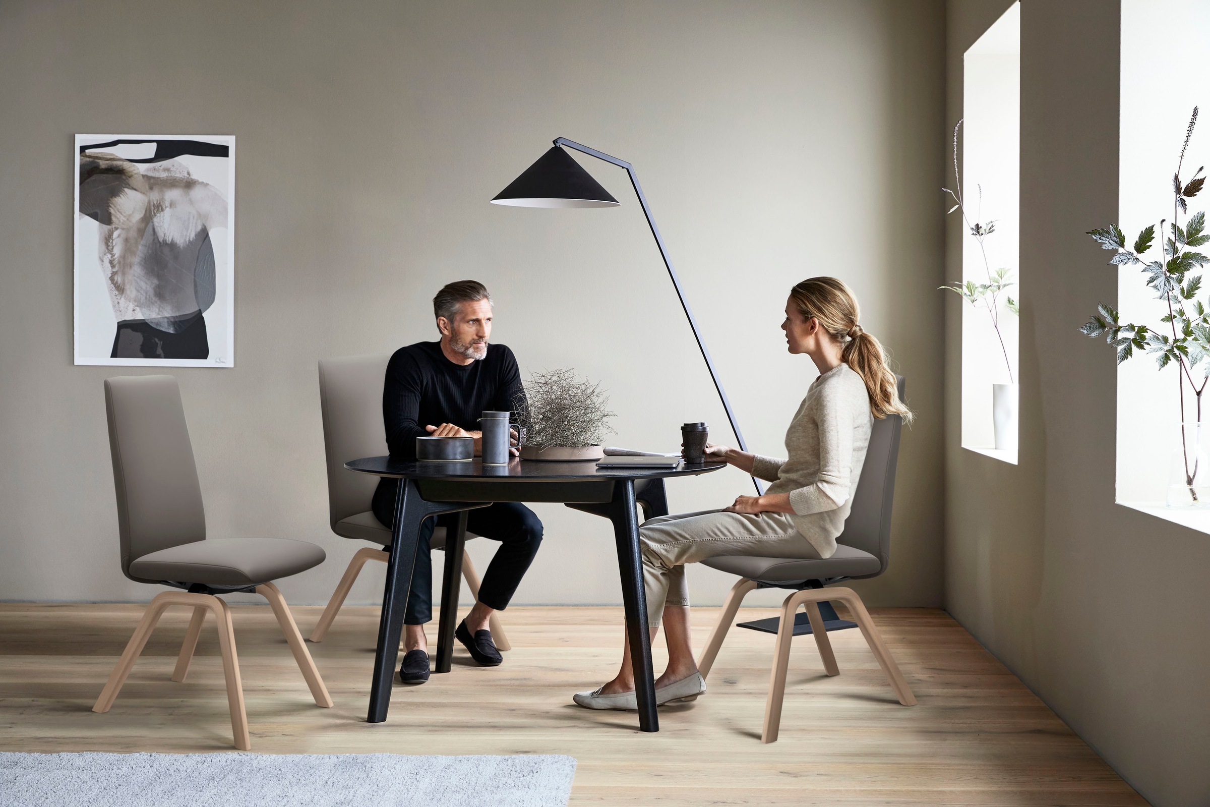 Stressless® Polsterstuhl »Laurel«, Leder PALOMA, High Back, Größe M, mit schräggestellten Beinen in Walnuss