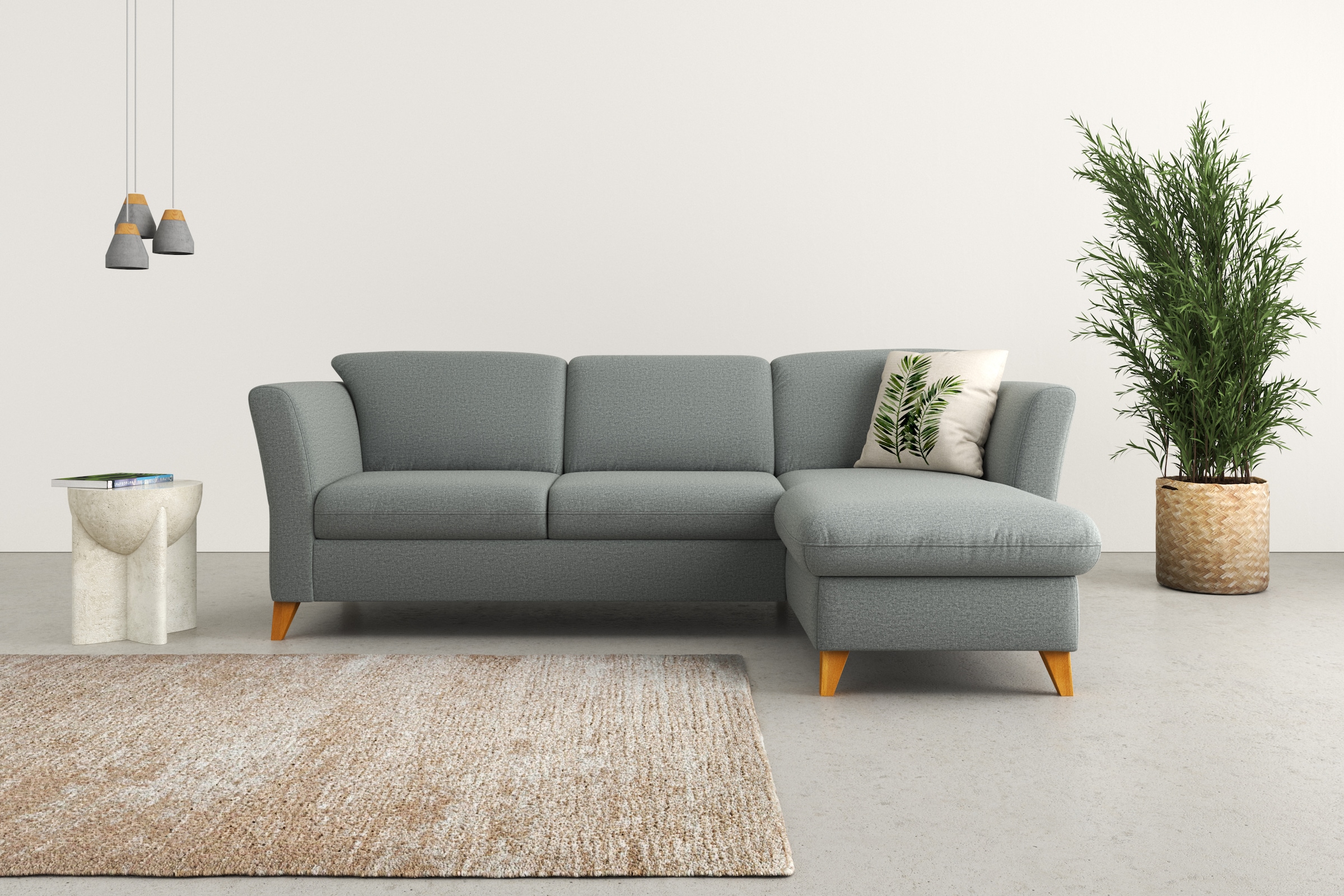 Home affaire Ecksofa "Trelleborg L-Form" Federkern-Polsterung, wahlweise mit Schlaffunktion und Bettkasten