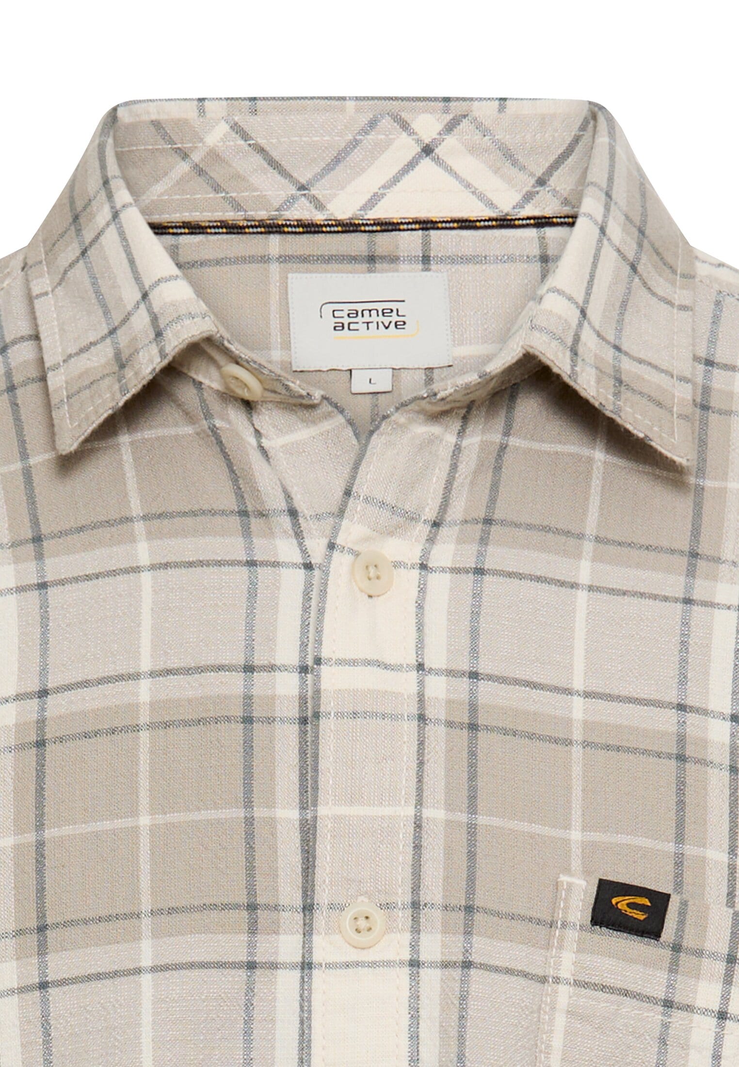 camel active Langarmhemd mit Karo-Muster