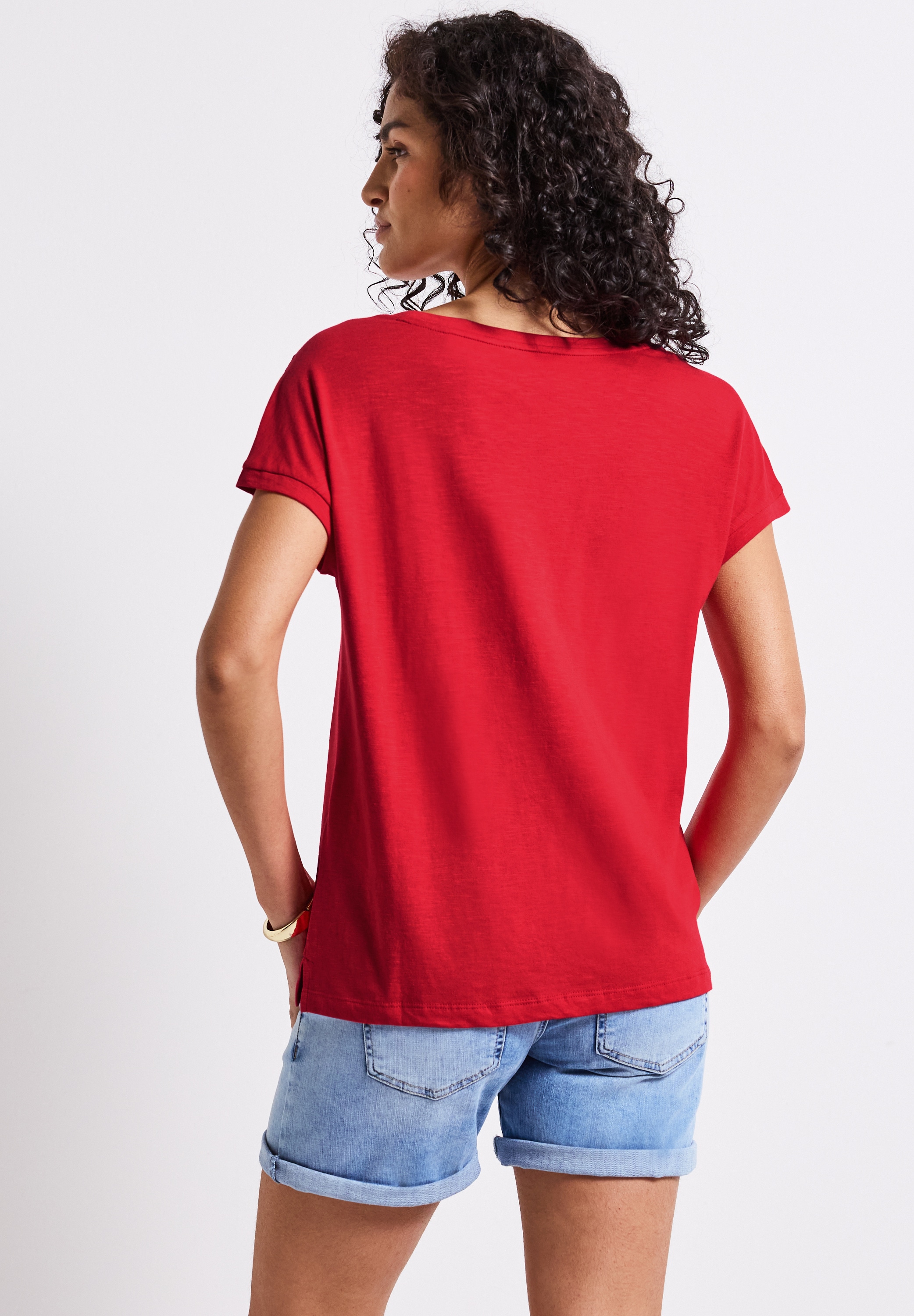 STREET ONE STUDIO T-Shirt, aus elastischem Materialmix