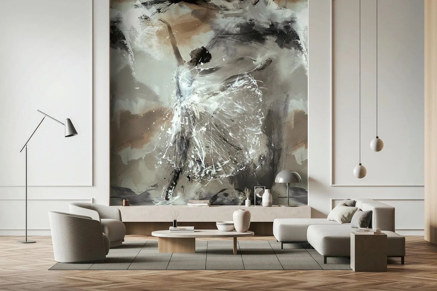 Marburg Fototapete "Tapete Tanzende Ballerina" Motiv geprägt moderne Vliestapete für Wohnzimmer Schlafzimmer Küche