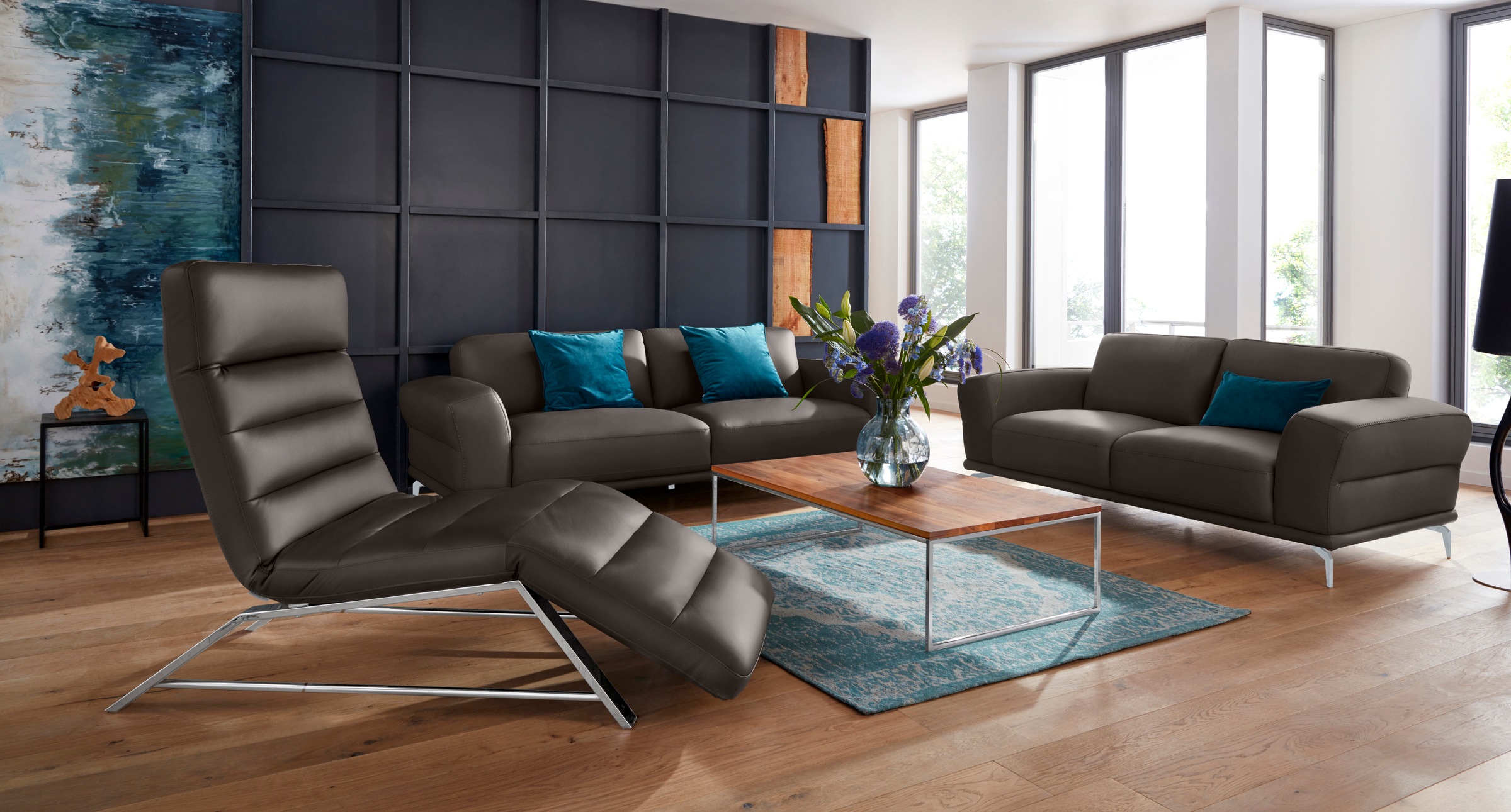 W.SCHILLIG 2,5-Sitzer »montanaa«, mit Metallfüßen in Silber matt, Breite 232 cm