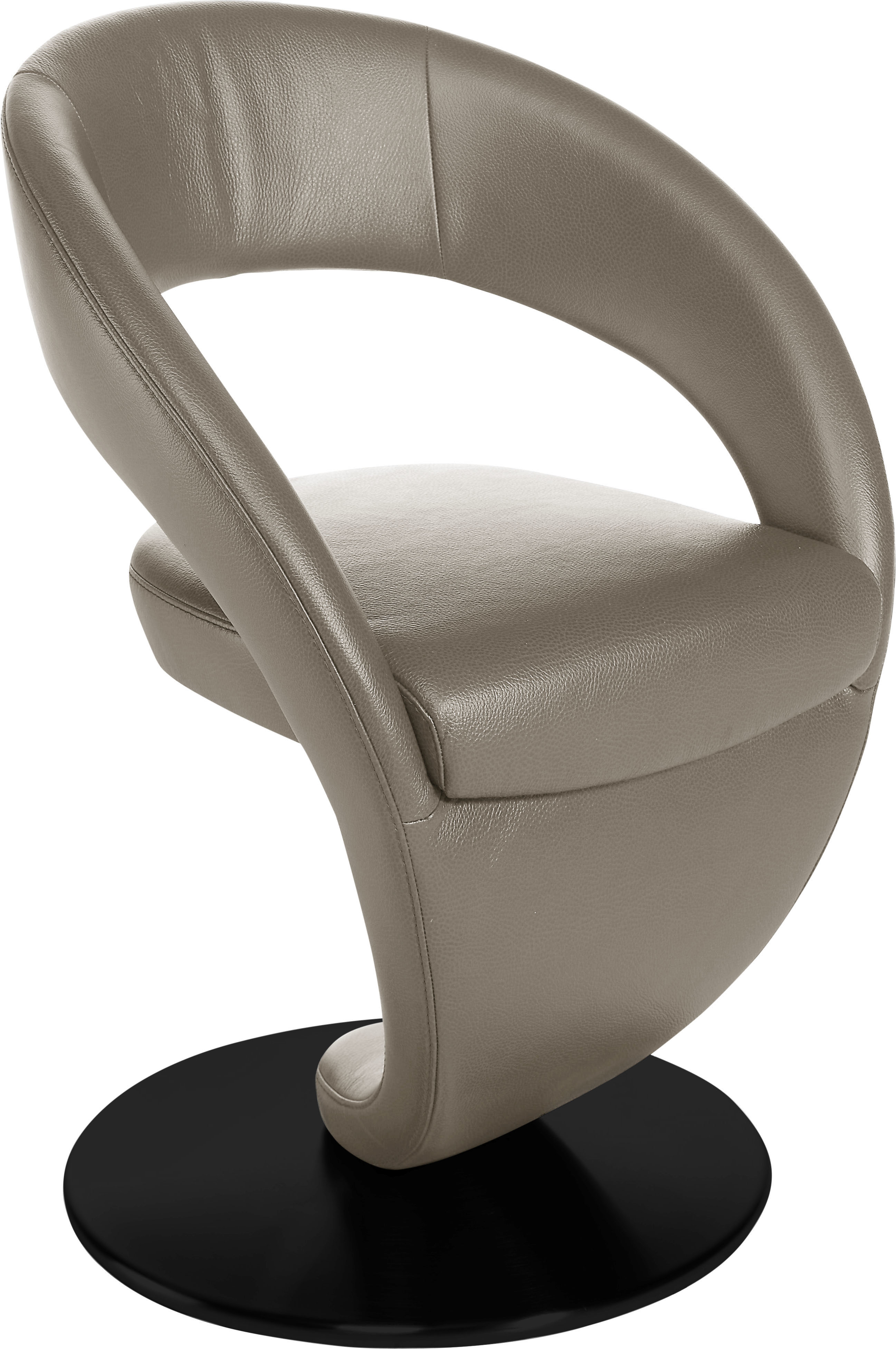 K+W Komfort & Wohnen Esszimmerstuhl "Wave, Drehstuhl" () Design-Drehstuhl, schwarzer Drehteller