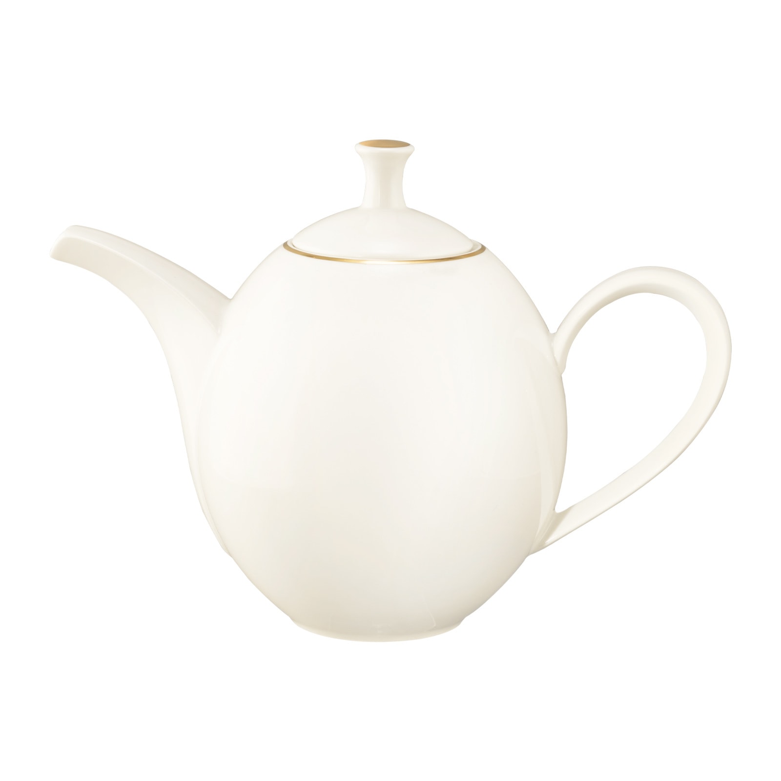 Seltmann Weiden Teekanne "Kanne Savona Goldlinie 1,35 l creme" 1 Stk. tlg. Spülmaschinenfest, Mikrowellensicher, Ofenfest