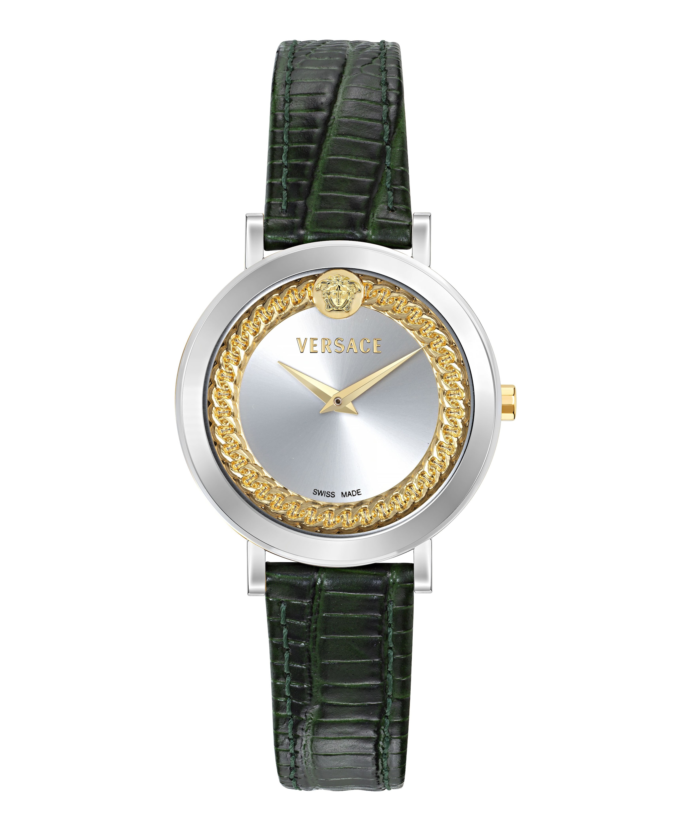 Versace Quarzuhr »V-LIBRA« Armbanduhr, Damenuhr, Swiss Made, Lederarmband, analog