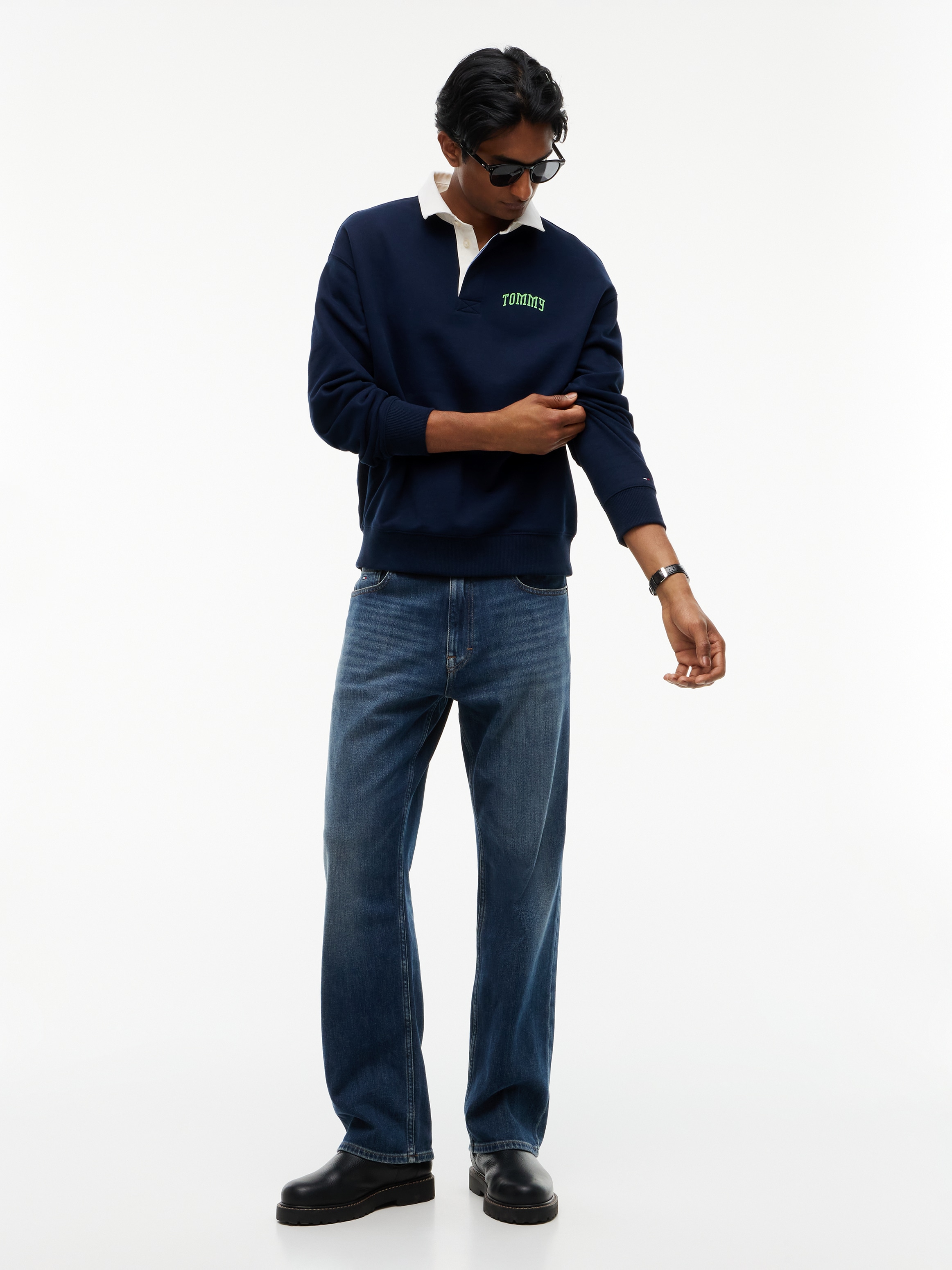 Tommy Jeans Sweatshirt »TJM RLX TOMMY RUGBY EXT«, aus Baumwoll-Terry, Polokragen, Relaxed Fit
