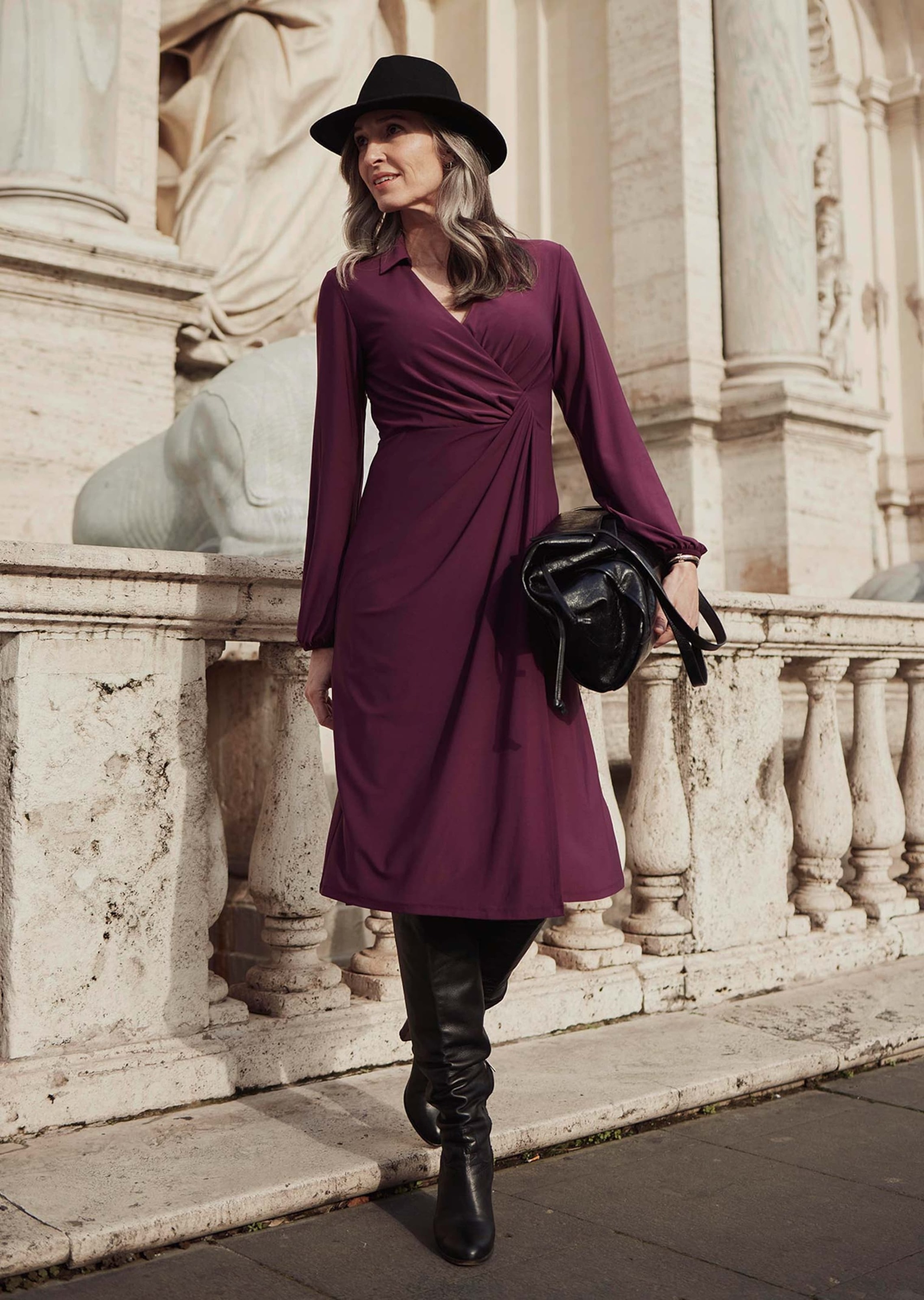 Thumbnail - GOLDNER Jerseykleid "Elegantes Jerseykleid mit V-Ausschnitt" Wickeloptik