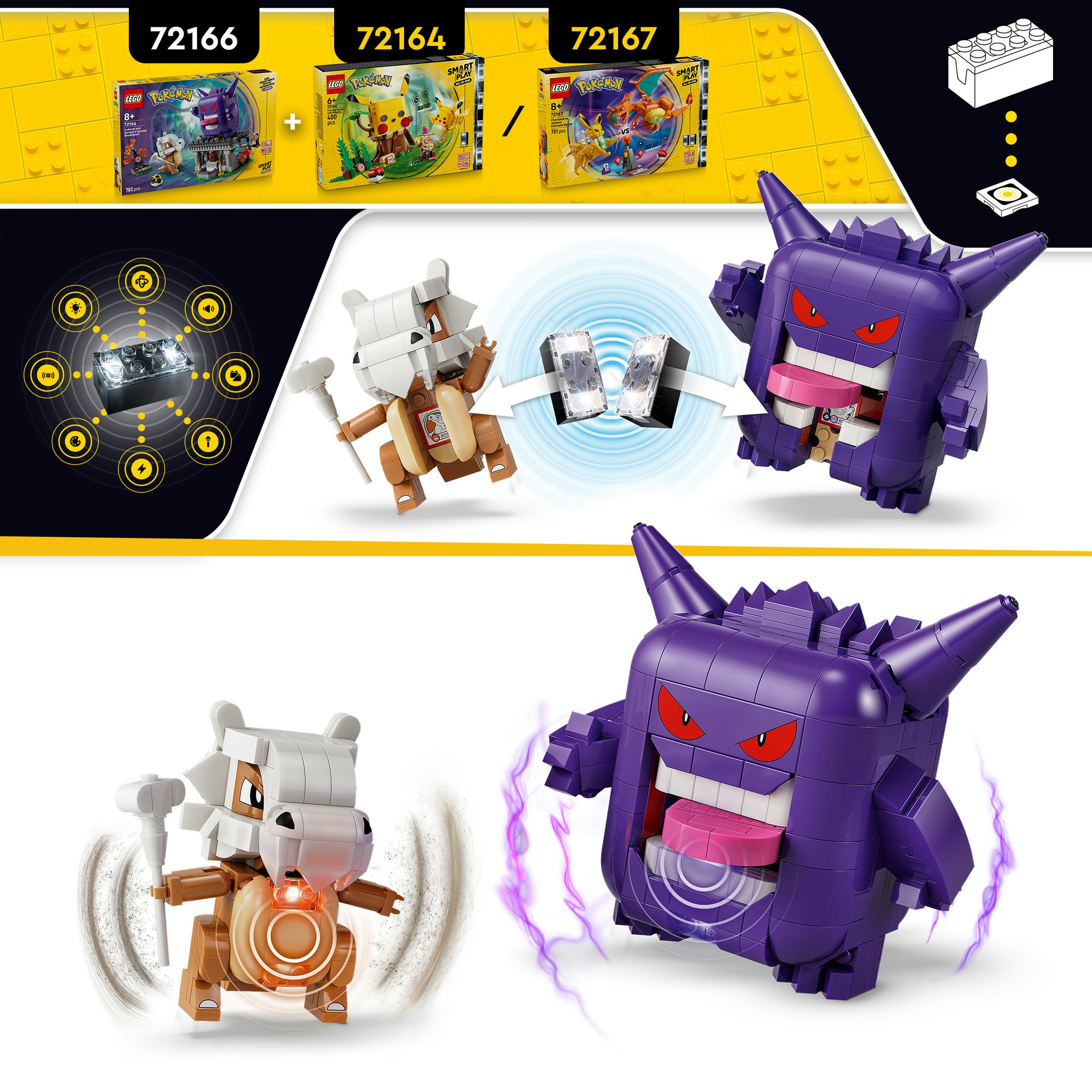 LEGO® Konstruktionsspielsteine »SMART Play™  Tragossos und Gengars Gruselduell (72166), LEGO Pokémon« Mit SMART Brick kombatibel (nicht enthalten)