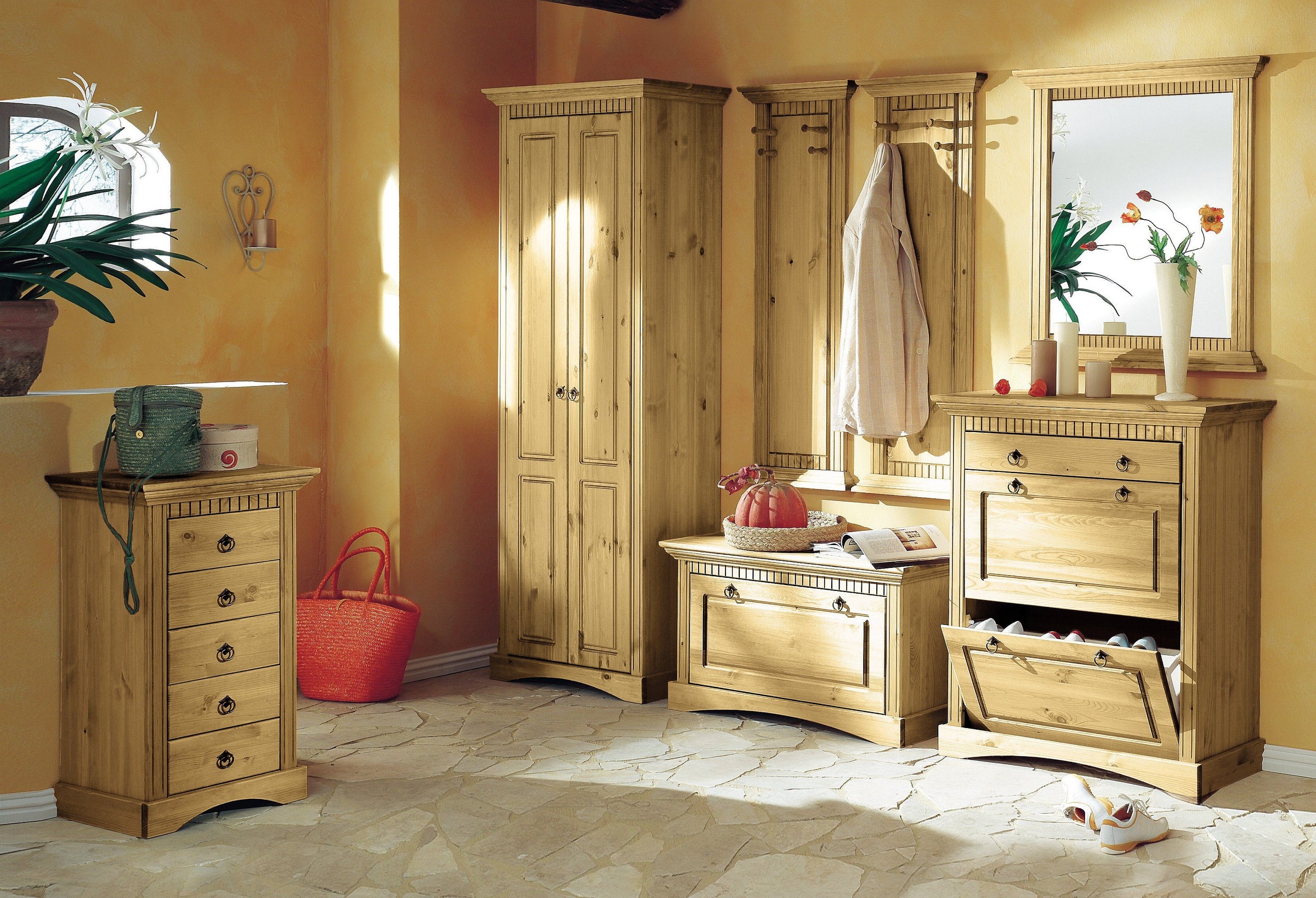 Thumbnail - OTTO home Schuhtruhe "Rustic" aus massiver Kiefer, Sitzhöhe 49 cm, mit Kassettenoptik