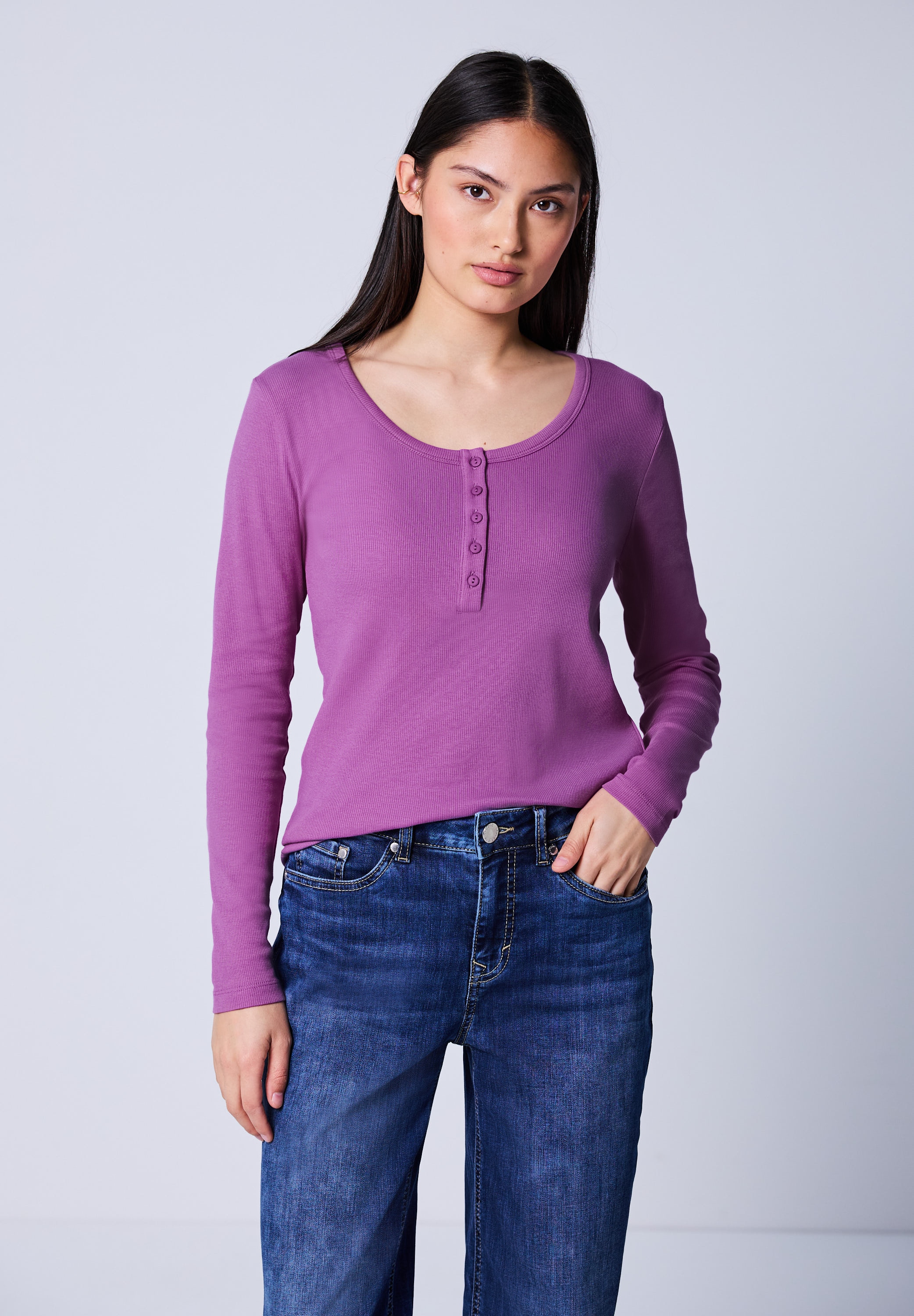 STREET ONE STUDIO Langarmshirt mit Rundhalsausschnitt günstig online kaufen