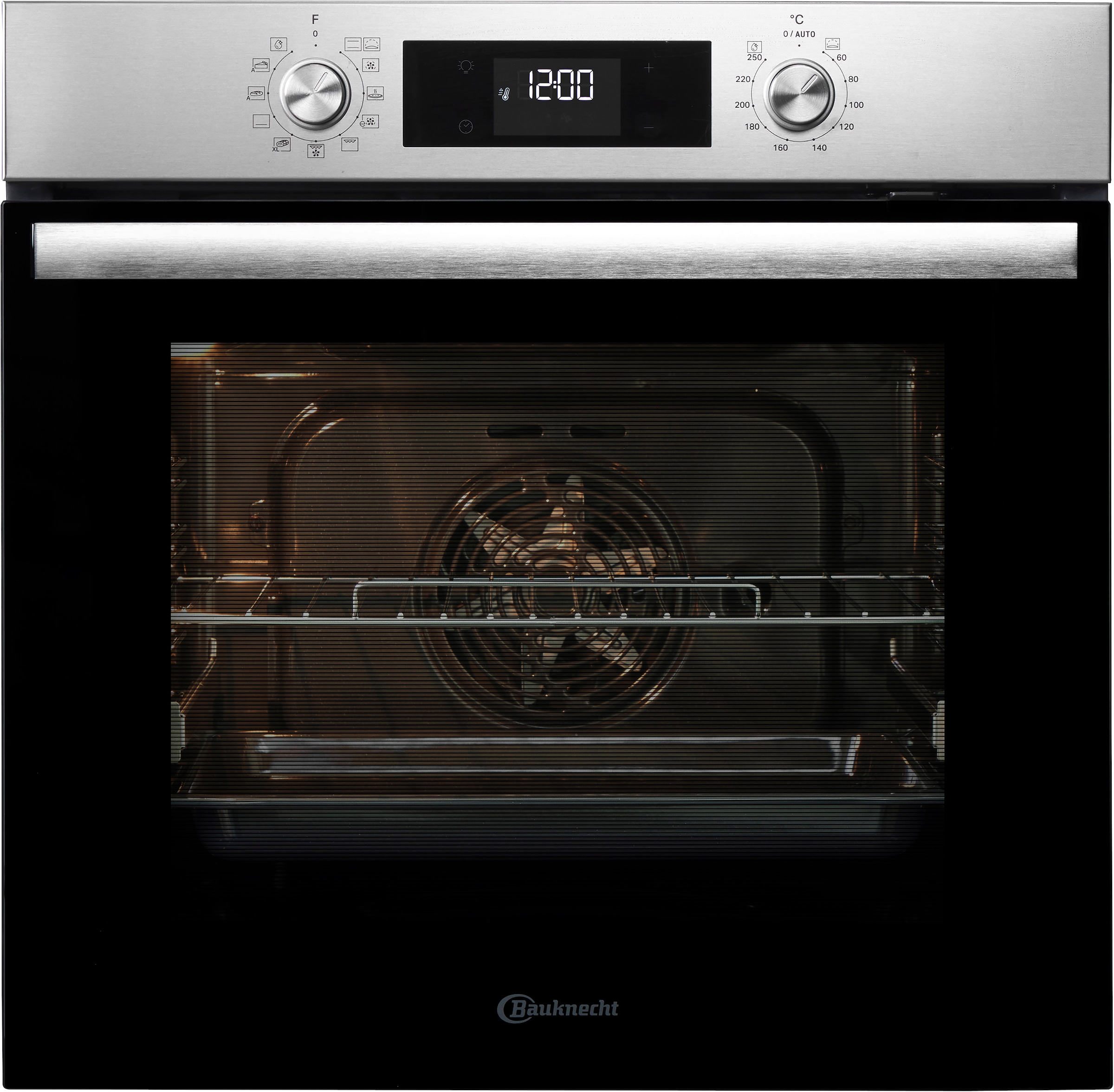 BAUKNECHT Backofen "BBA285HU1K", B:56cm H:60cm T:55,5cm, grau, Küche, Backöfen, Hydrolyse - schnelle und mühelose Reinigung mit der Kraft des Dampfes