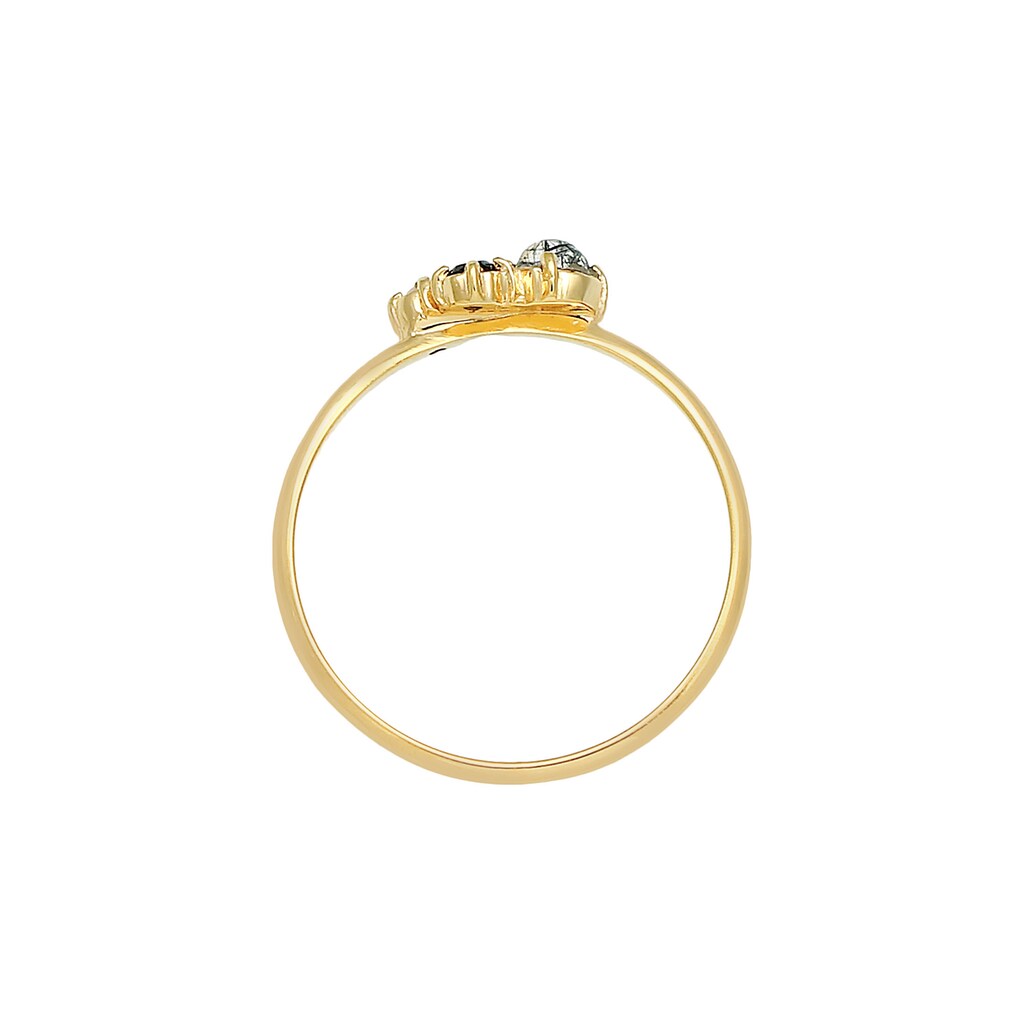 Elli DIAMONDS Diamantring »Diamant (0.03 ct.) Topas Turmalin 375er Gelbgold«