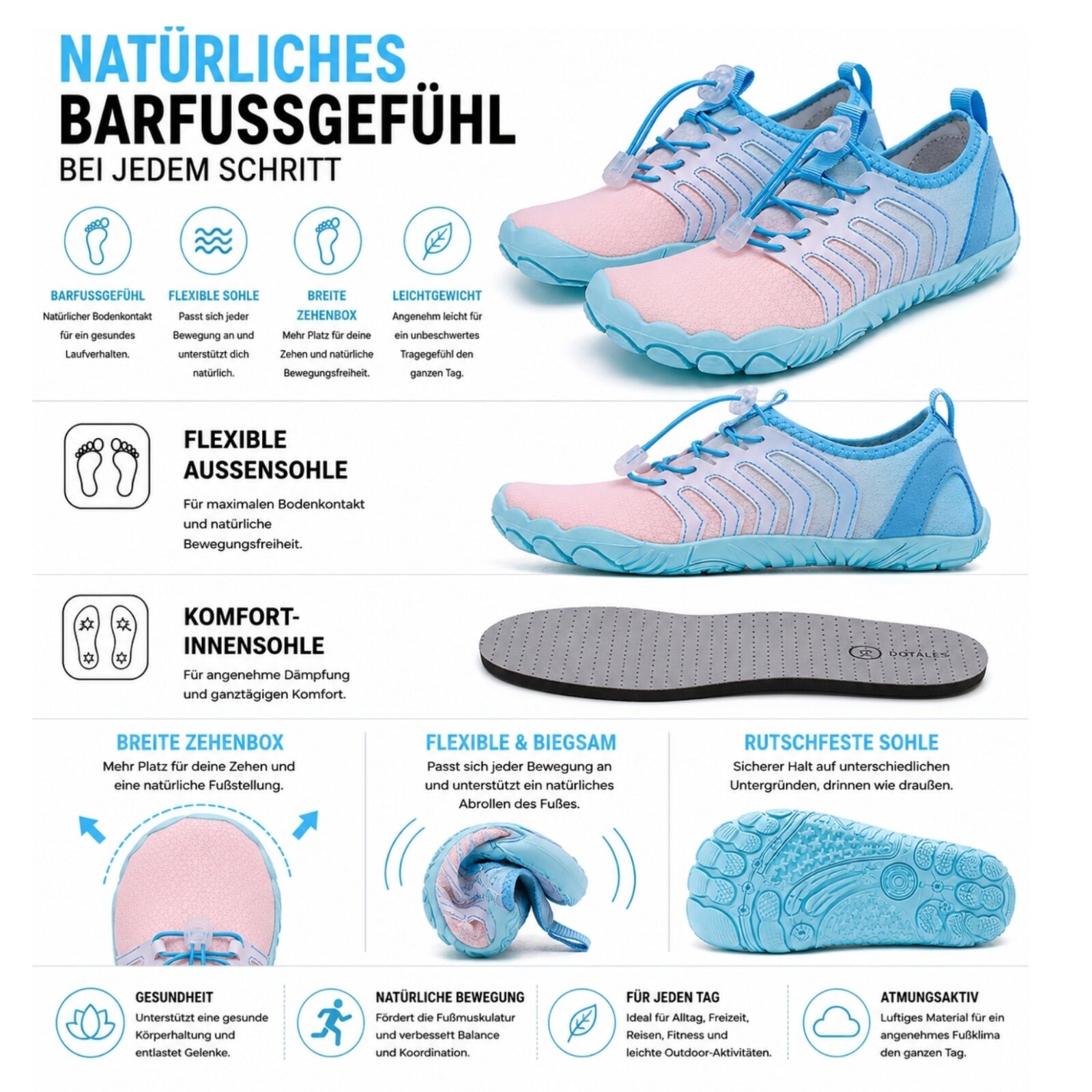 DOTALES Barfußschuh »Flexstep Barfußschuhe Damen & Herren Barfußschuhe«  Minimalschuhe