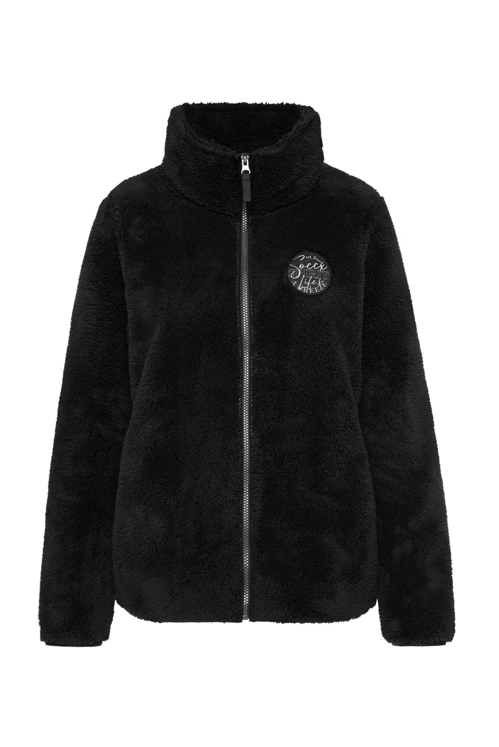 SOCCX Fleecejacke ohne Kapuze mit elastischem Saumabschluss günstig online kaufen