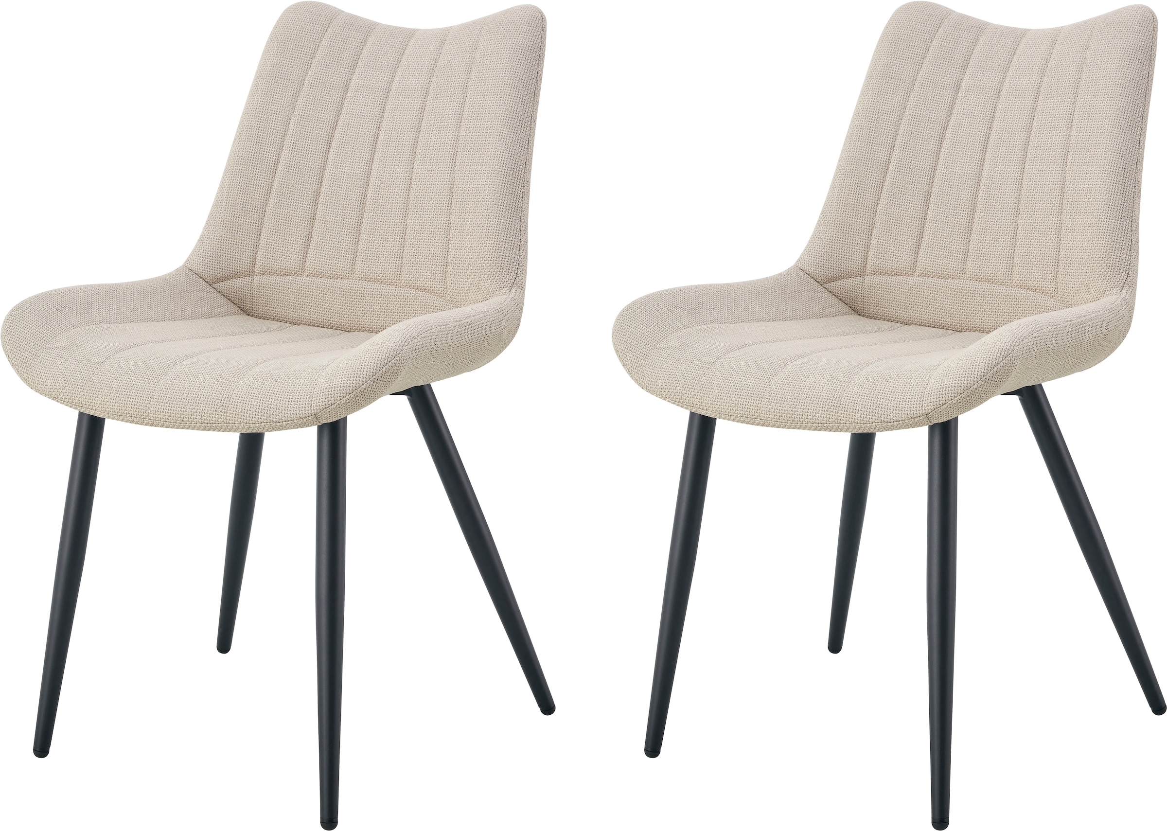 Home affaire Esszimmerstuhl "DAWSON, 2er Set, mit Metallgestell in matt schwarz" (Set) 2 Stk.in verschiedenen Farben, Belsatbarkeit pro Stuhl 120 kg
