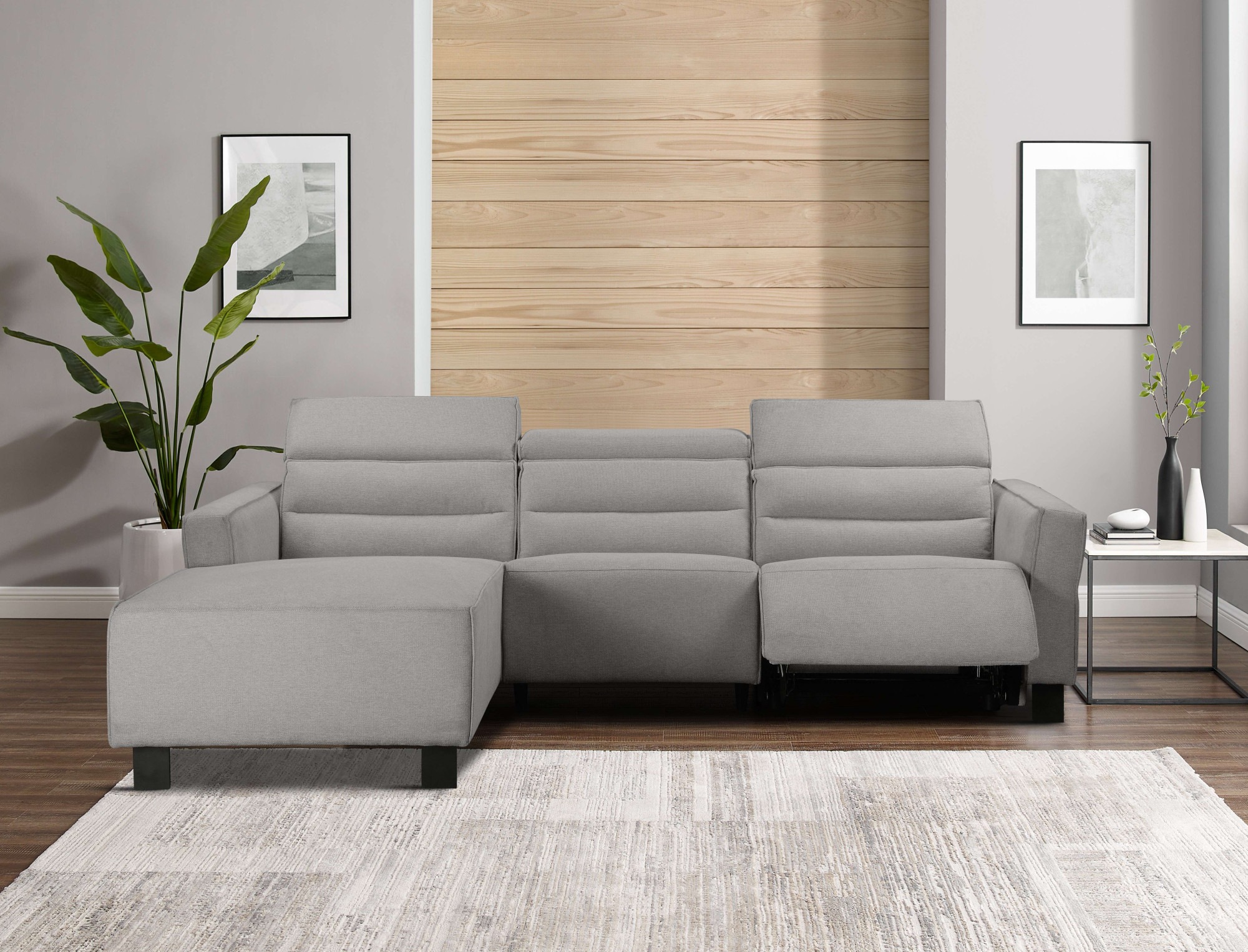 Places of Style Ecksofa »Carpari, L-Form, 263 cm, manuelle o. elektrische Relaxfunktion,«, USB A/C und Kopfteilverstellung