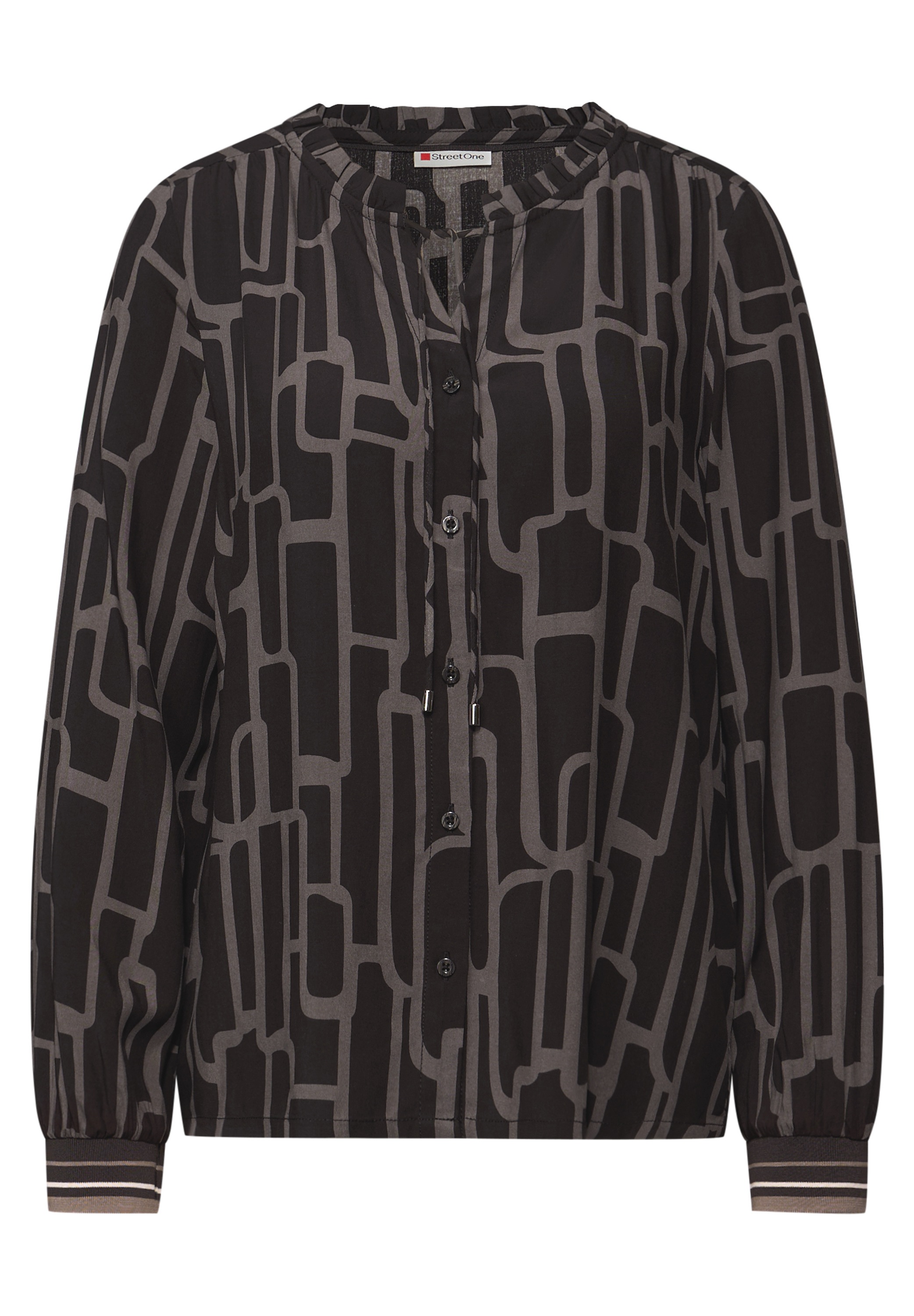 Street One Long Sleeve Blouse Dark Brown 36 3