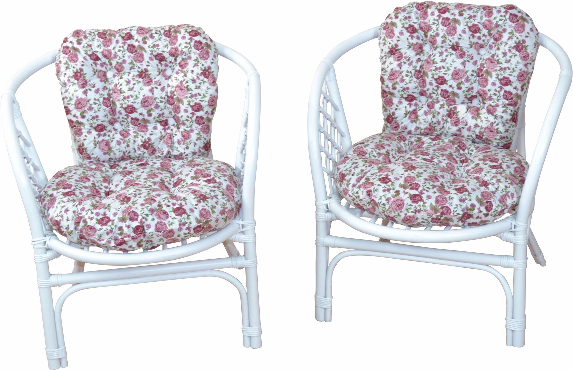 Home affaire 1100000002199 "Rattansessel" () 2erSet aus Rattan mit Kissenauflage, im Röschendessin, Breite 66 cm