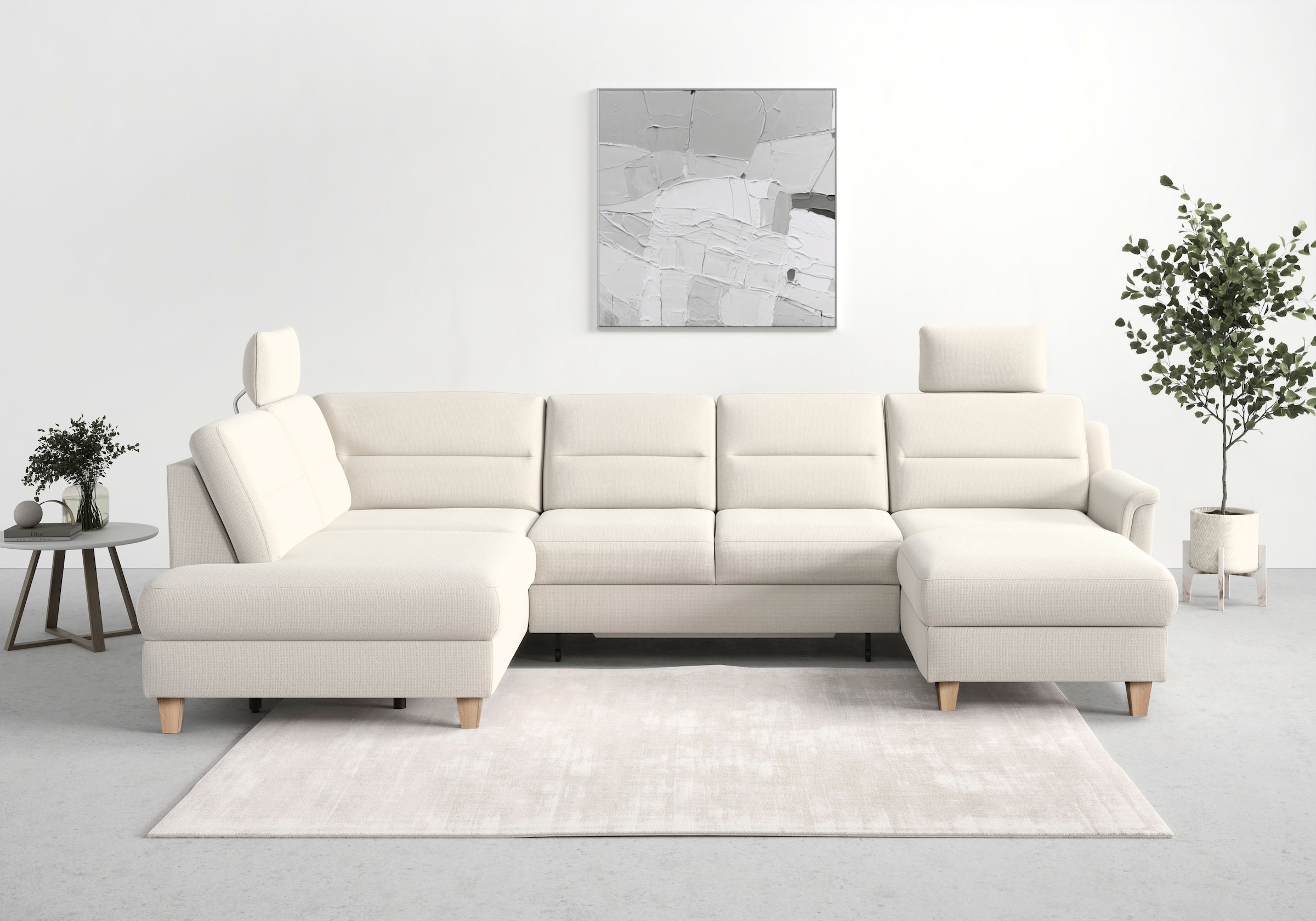 sit&more Wohnlandschaft »Farö U-Form«, inklusive Federkern, wahlweise mit Bettfunktion und Bettkasten