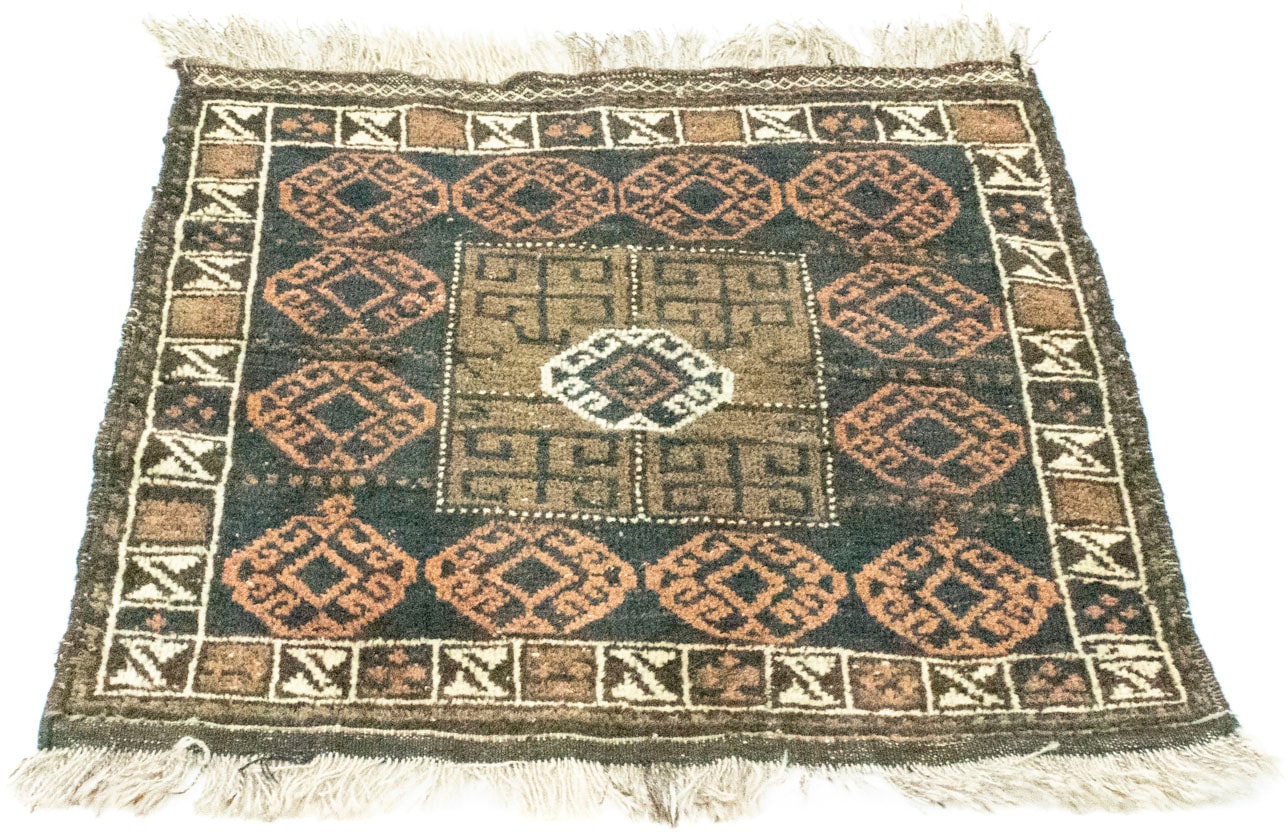 morgenland Wollteppich »Afghan Teppich handgeknüpft blau«, quadratisch