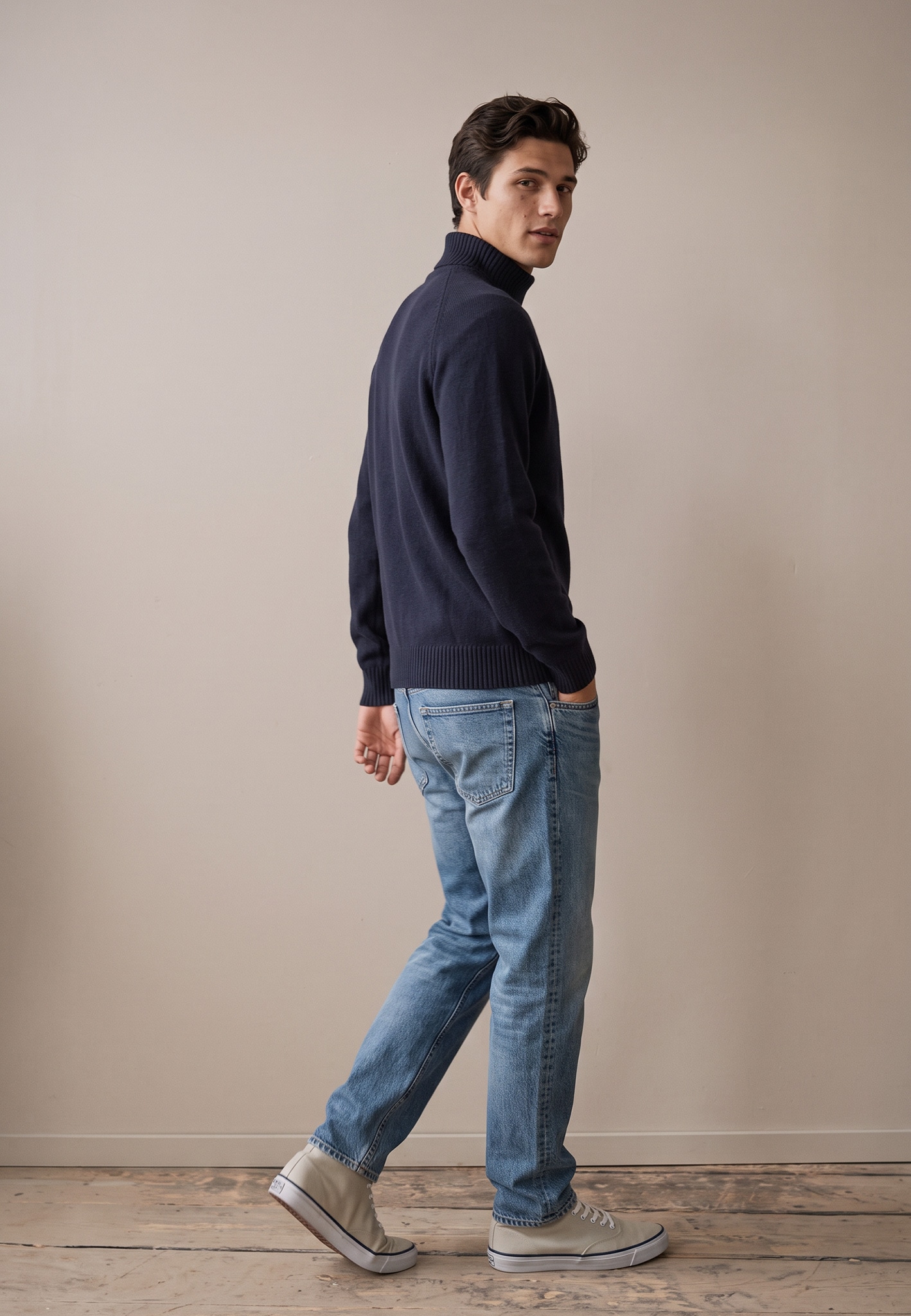 FYNCH-HATTON Rollkragenpullover Raglanärmel, Kaschmiranteil