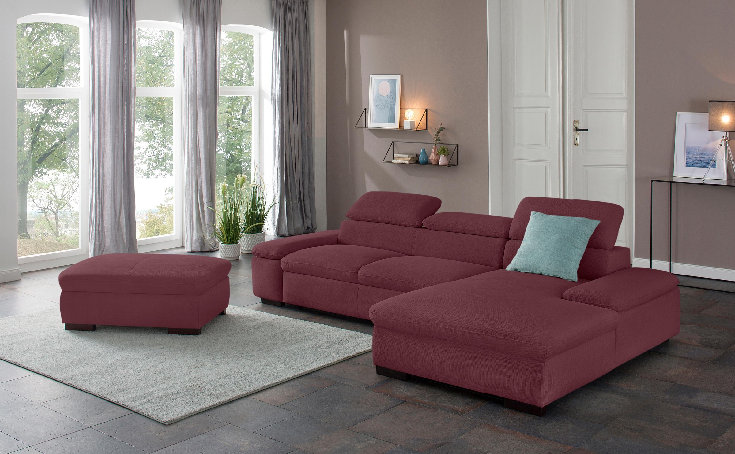 Home affaire Ecksofa »Alberto L-Form«, mit Kopfteilverstellung, wahlweise mit Bettfunktion