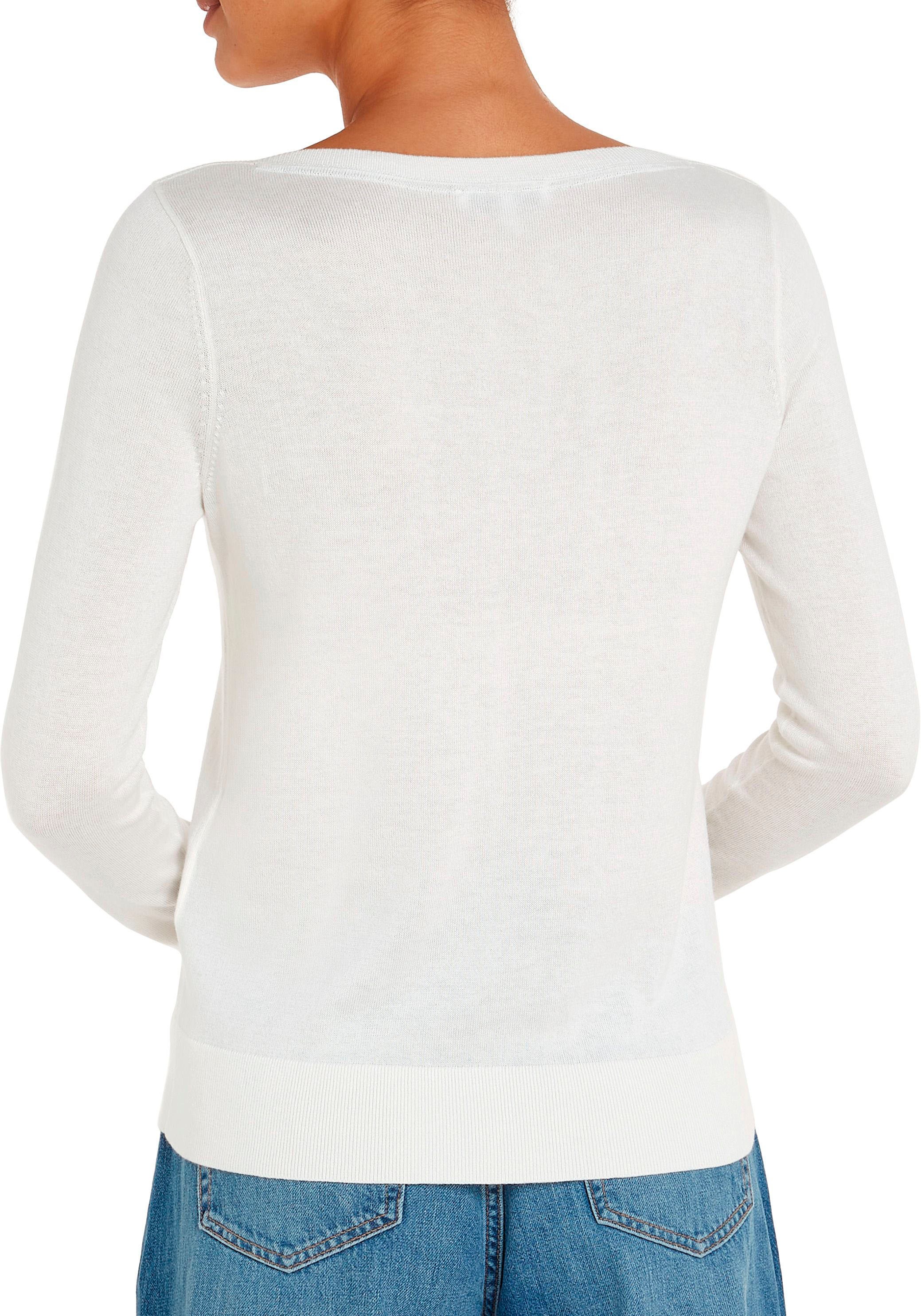 Tommy Hilfiger Strickpullover "CO JERSEY STITCH V-NECK SWEATER" mit Tommy H günstig online kaufen