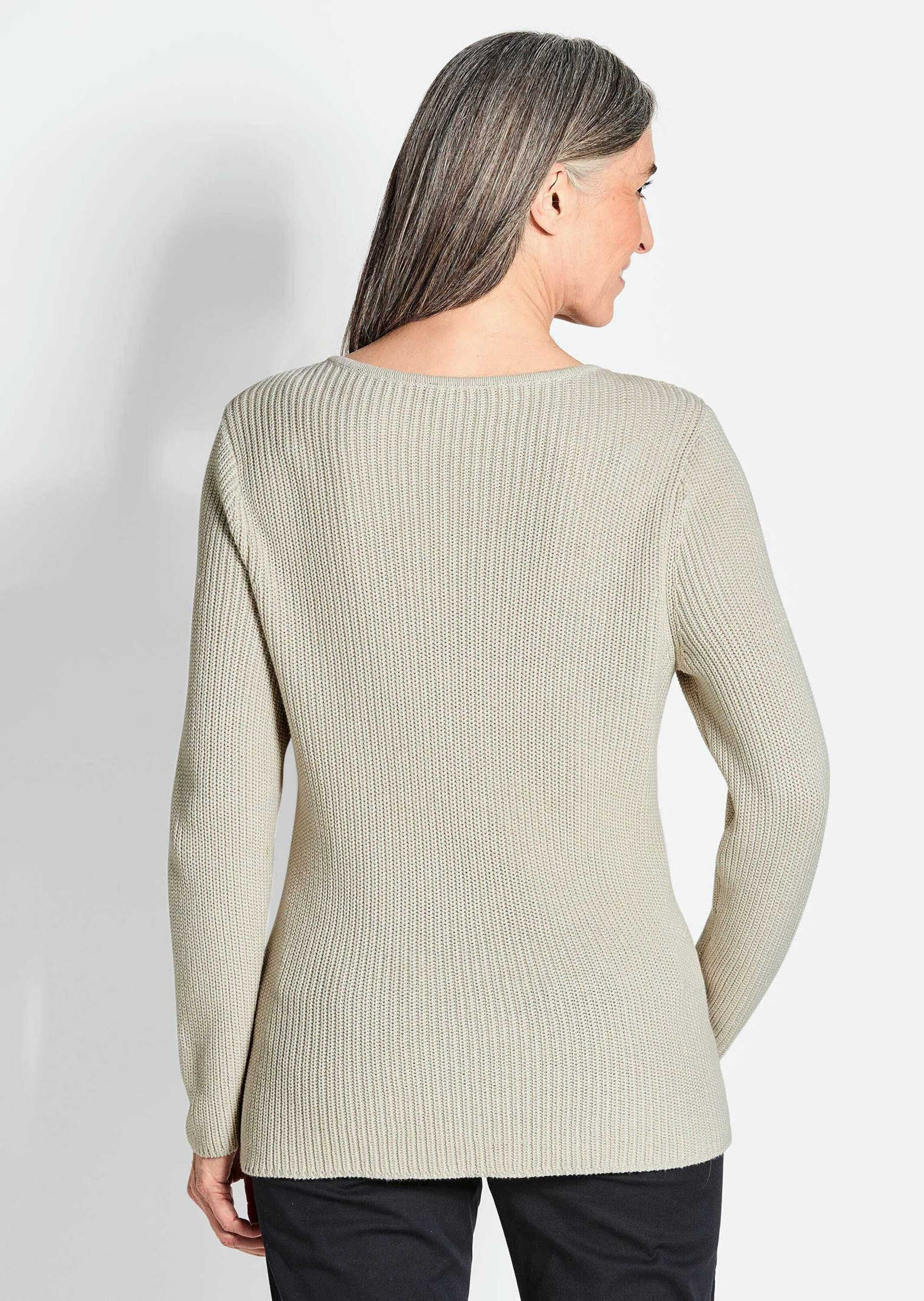 GOLDNER Strickpullover »Pullover Figurschmeichelnder Pullover aus reiner Baumwolle«