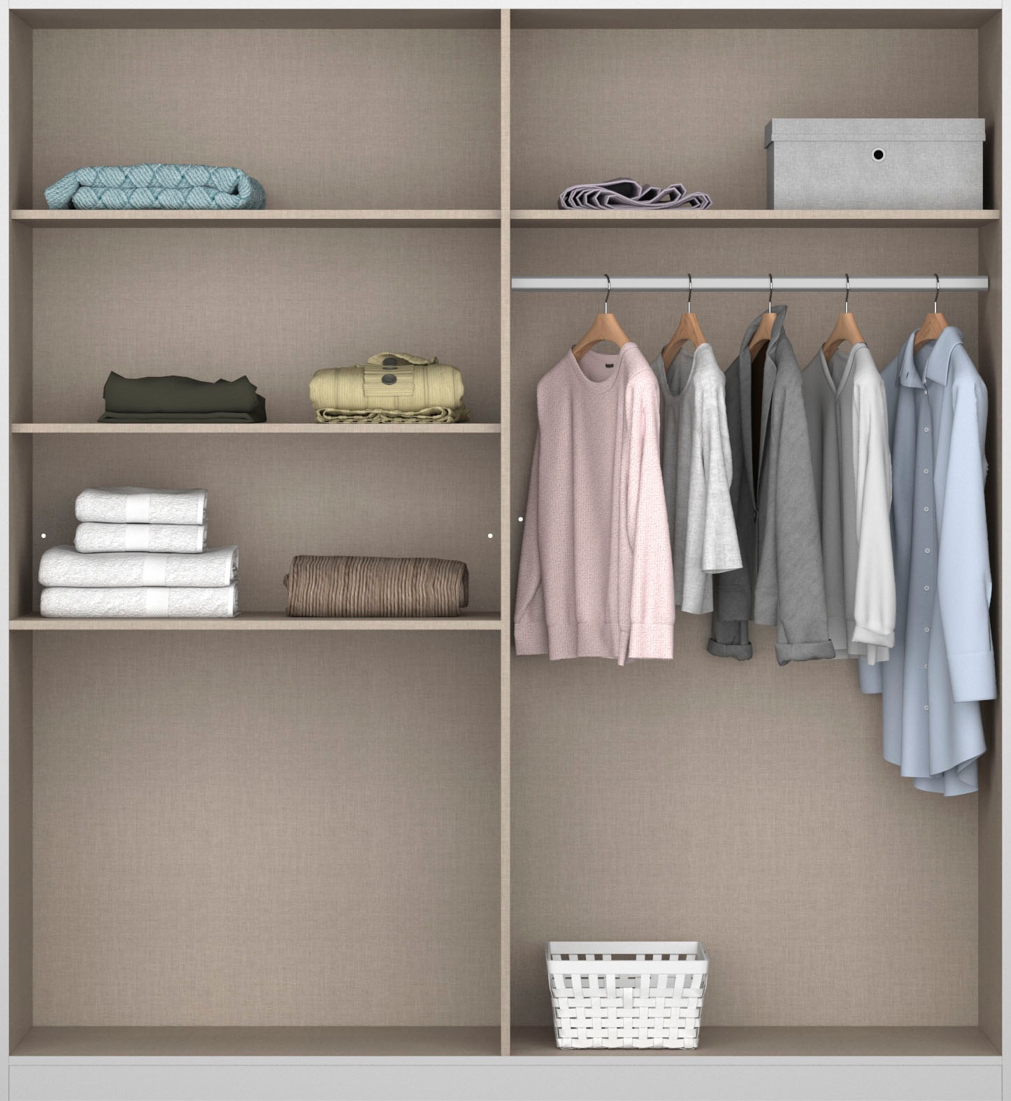 rauch Schrank-Set »Kleiderschrank Schrank Garderobe Garderobenschrank Eckschrank HOMBURG«, viel Stauraum, oberer Schubkasten mit Einteilung MADE IN GERMANY