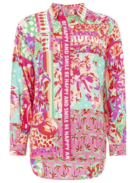 Zwillingsherz Shirtbluse »"Be Happy"«, mit auffälligem Blumenprint
