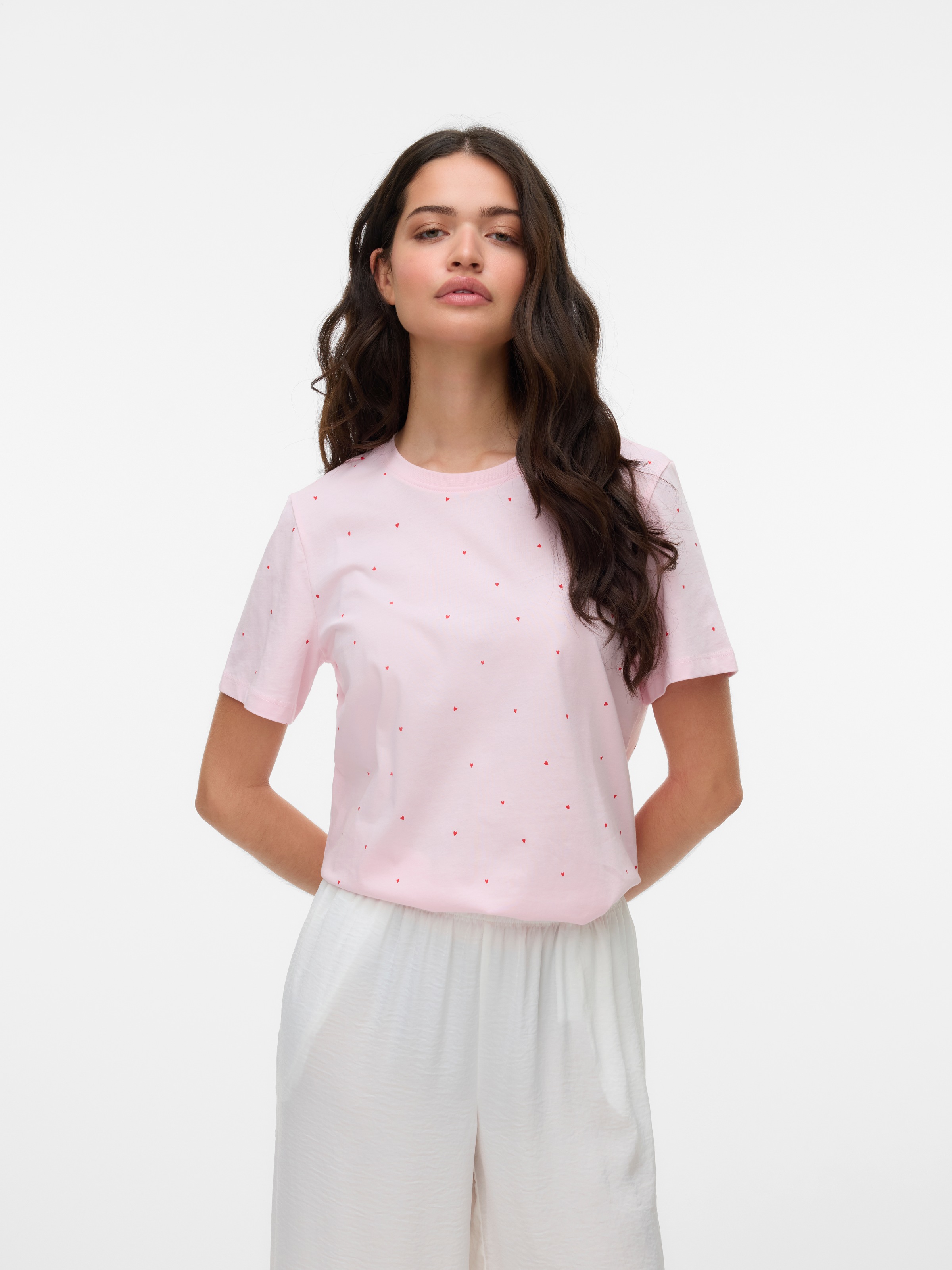 Vero Moda Kurzarmshirt "VMPAULINA AOP SS T-SHIRT GA JRS NOOS" Baumwolle, re günstig online kaufen