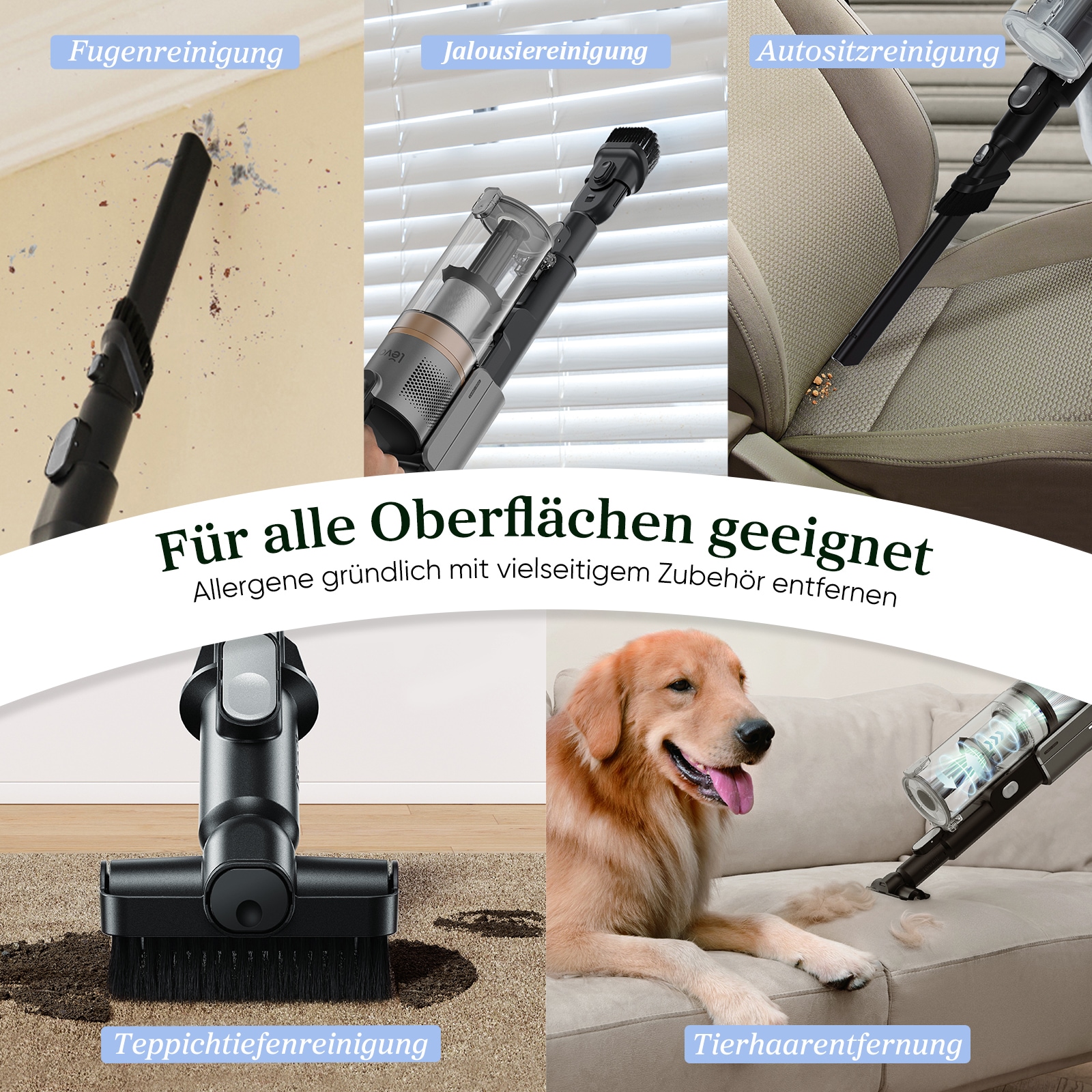 Levoit Akku-Bodenstaubsauger »LVAC-300 Plus« 99,99% HEPA-Filtration, Anti-Tangle, LED-Display, bis zu 60 Minuten