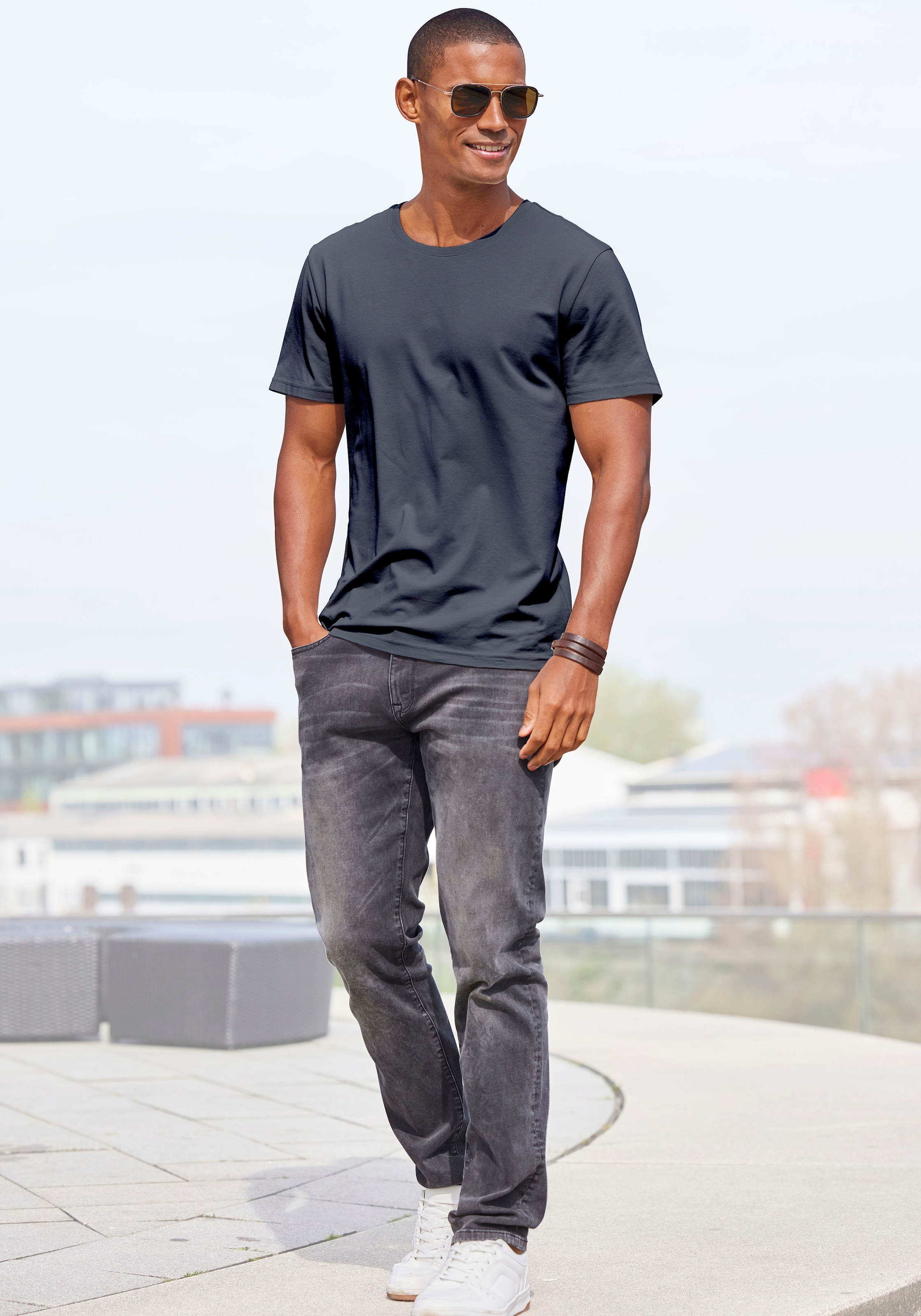 AUTHENTIC LE JOGGER T-Shirt, (Packung, 2), Freizeitshirt aus 100% Baumwolle