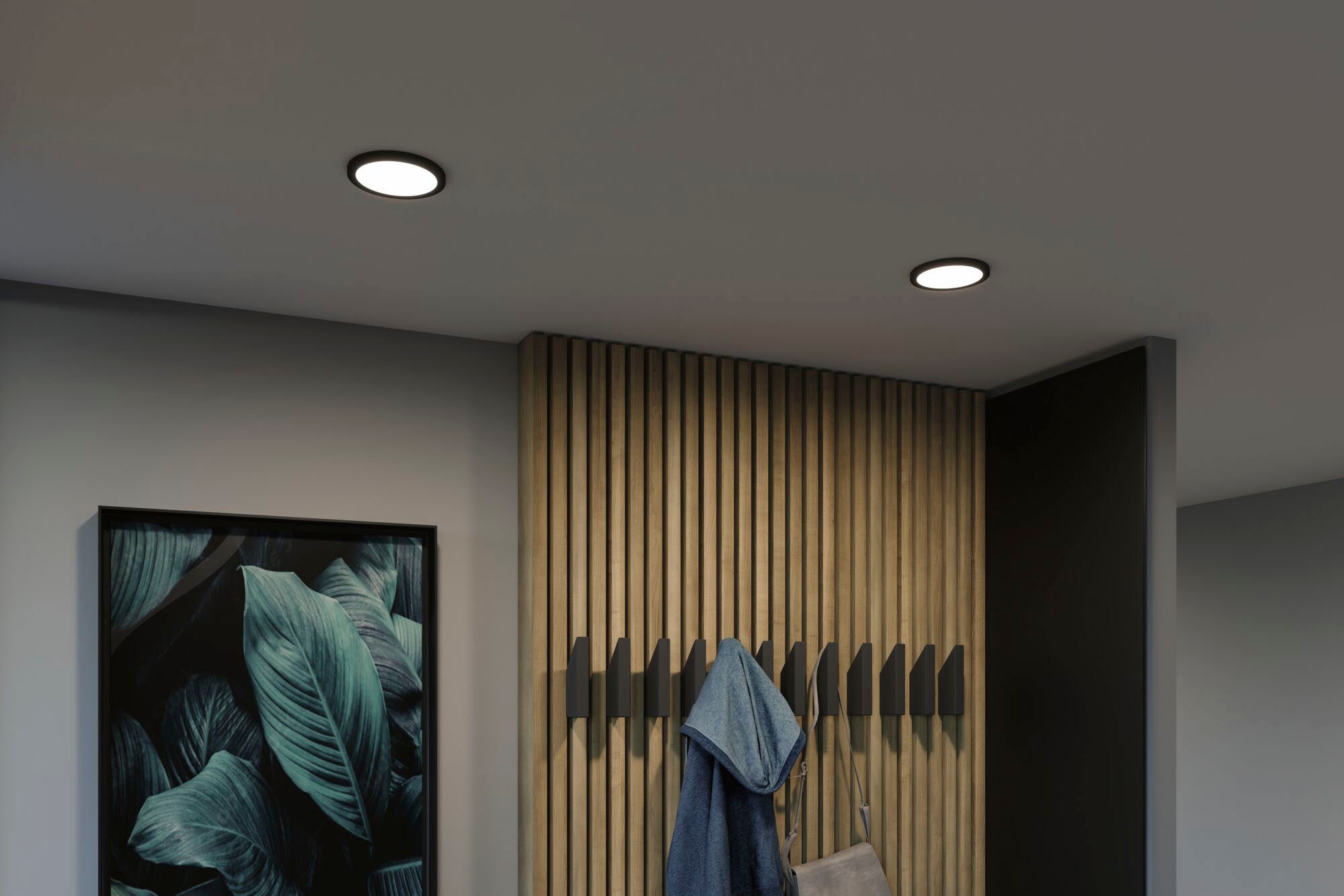 Paulmann LED Einbauleuchte »LED Einbaupanel Areo VariFit IP44 rund 118mm 4000K Schwarz« 1 Stk. Neutralweiß LED Einbaupanel Areo VariFit IP44 rund 118mm 4000K Schwarz