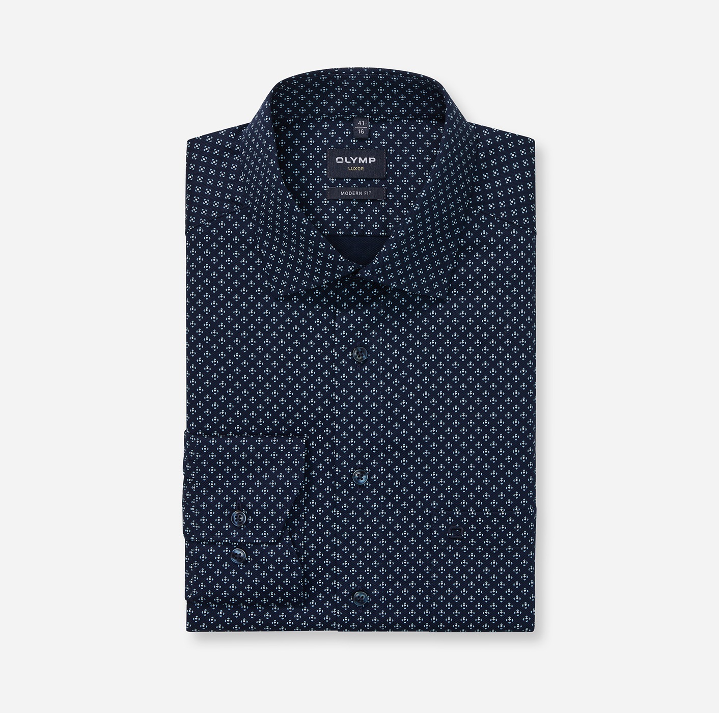 Thumbnail - OLYMP Langarmhemd "Luxor modern fit" modern fit, gemustert, Businesshemd, New Kentkragen, Extra langer Arm