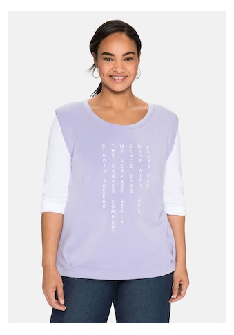 Sheego Rundhalsshirt »Shirt«, in Pullunder-Optik, mit Frondruck kaufen