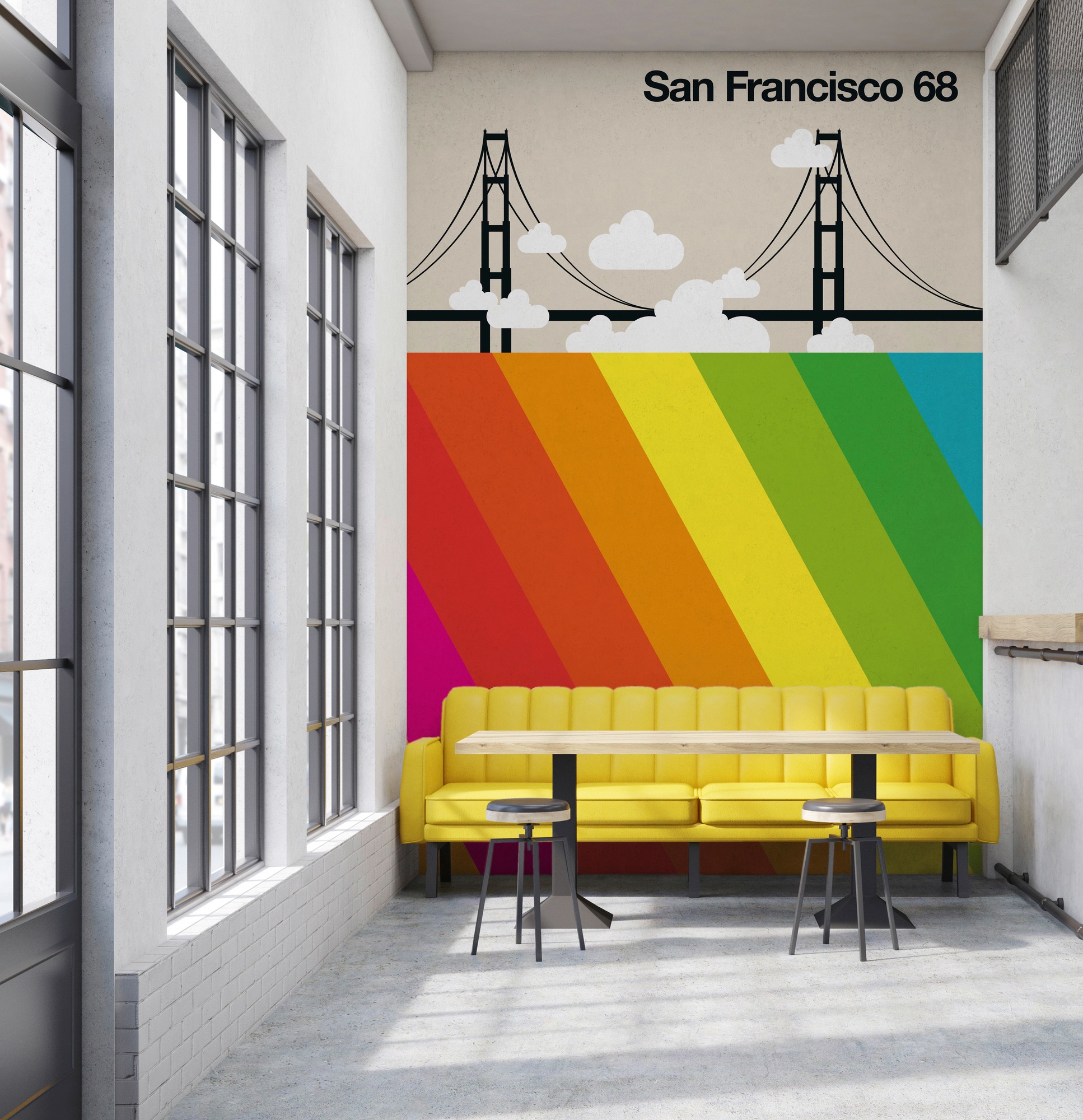 living walls Fototapete »ARTist San Francisco 68«, Vlies, Wand, Schräge