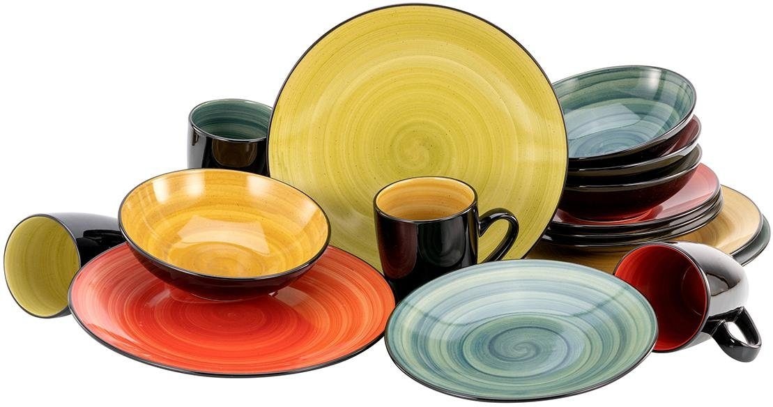 CreaTable Kombiservice "Geschirr-Set Samoa" Service, handgemaltes Spiraldek günstig online kaufen