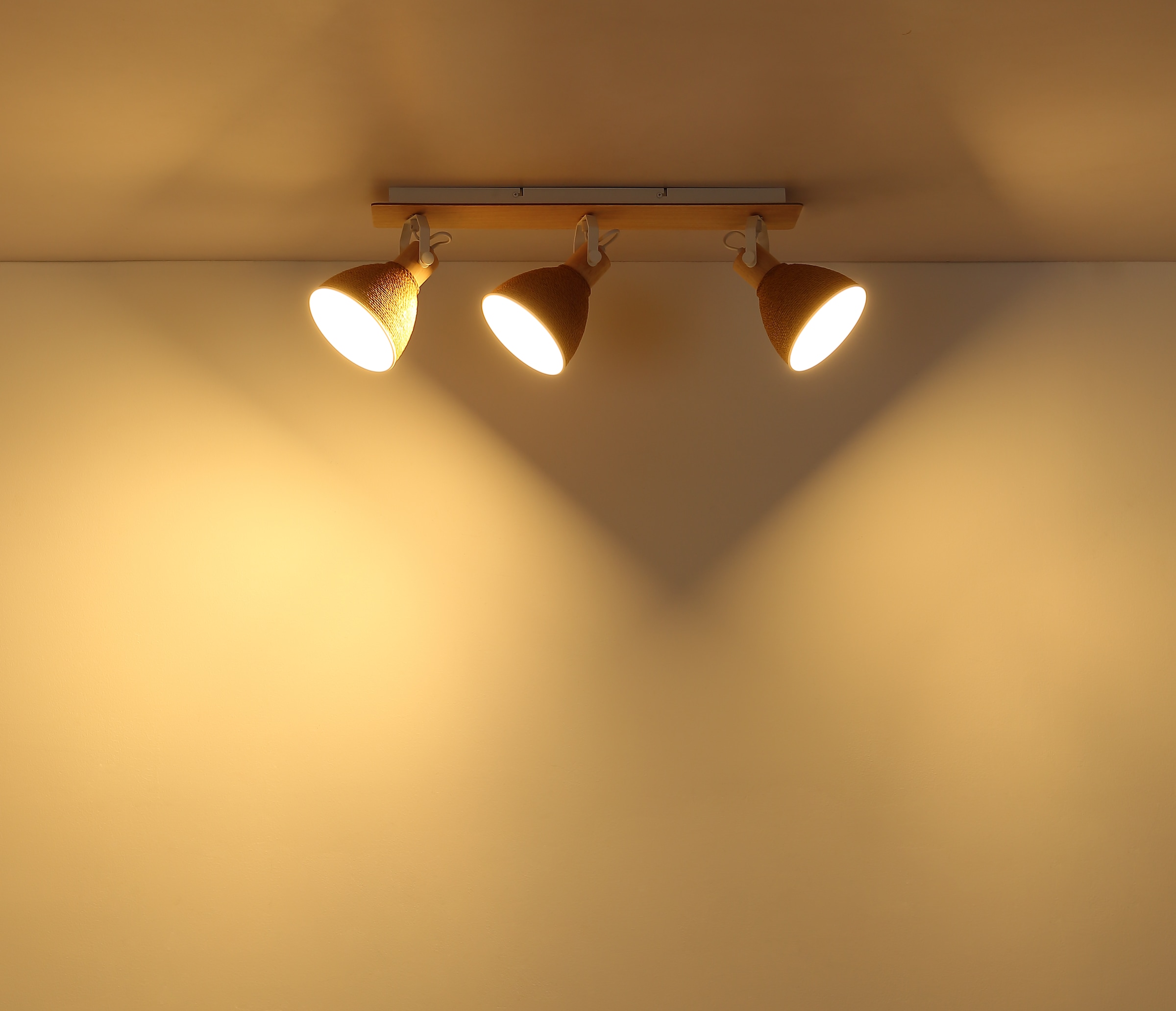 GLOBO LIGHTING Deckenstrahler »LYNDON« E14 1 Stk. Strahler Holzoptik, schwenkbar, vielseitig & modern einsetzbar