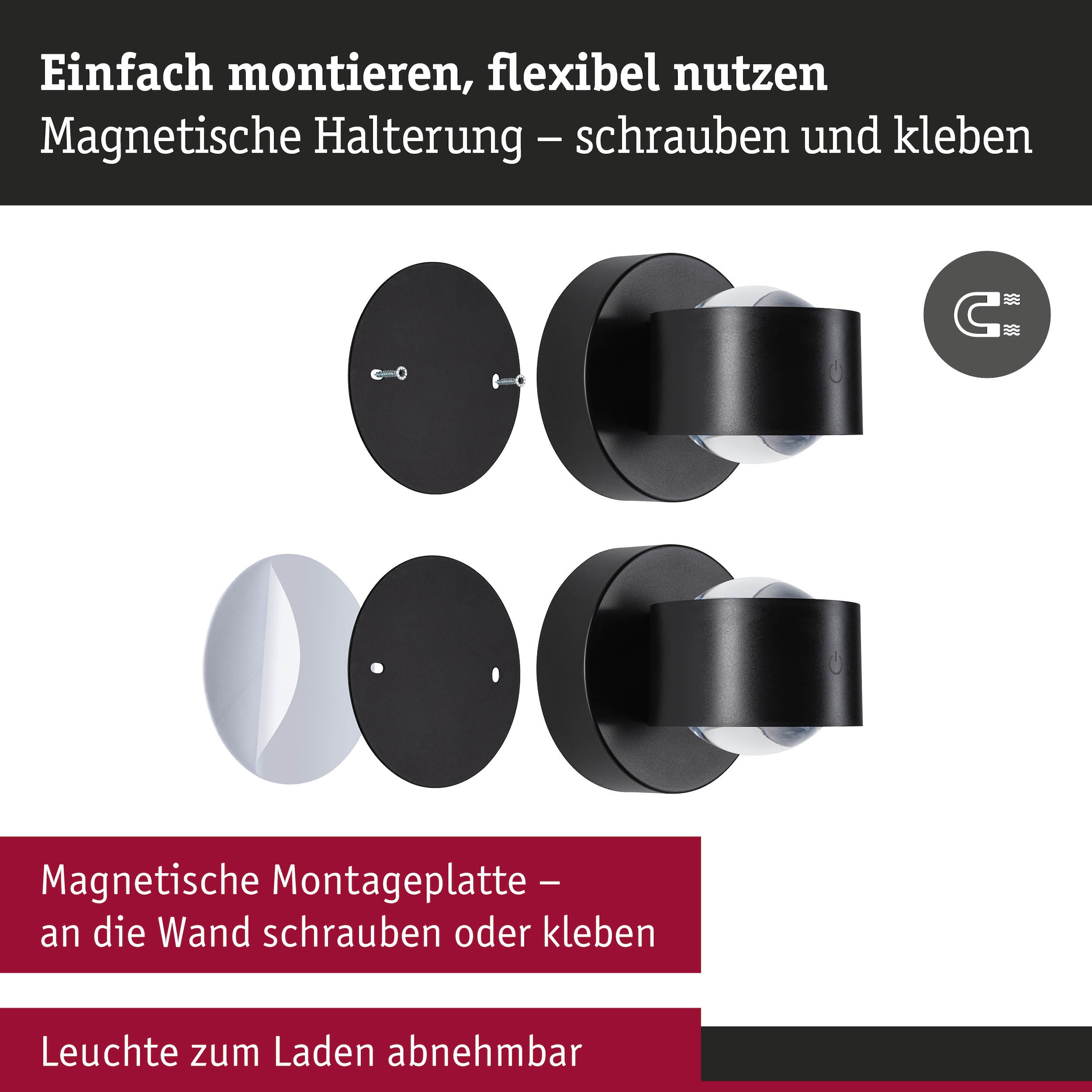 Paulmann LED Wandleuchte »Zorik dim 2,2W« LED-Modul 2 Stk. Dimmbar