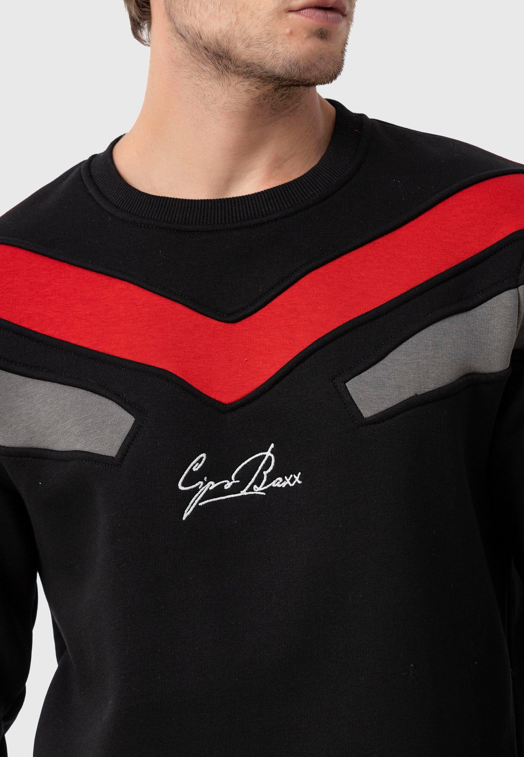 Thumbnail - Cipo & Baxx Sweatshirt "Sweatshirts", 1 Stk. mit modernem Streifen-Design