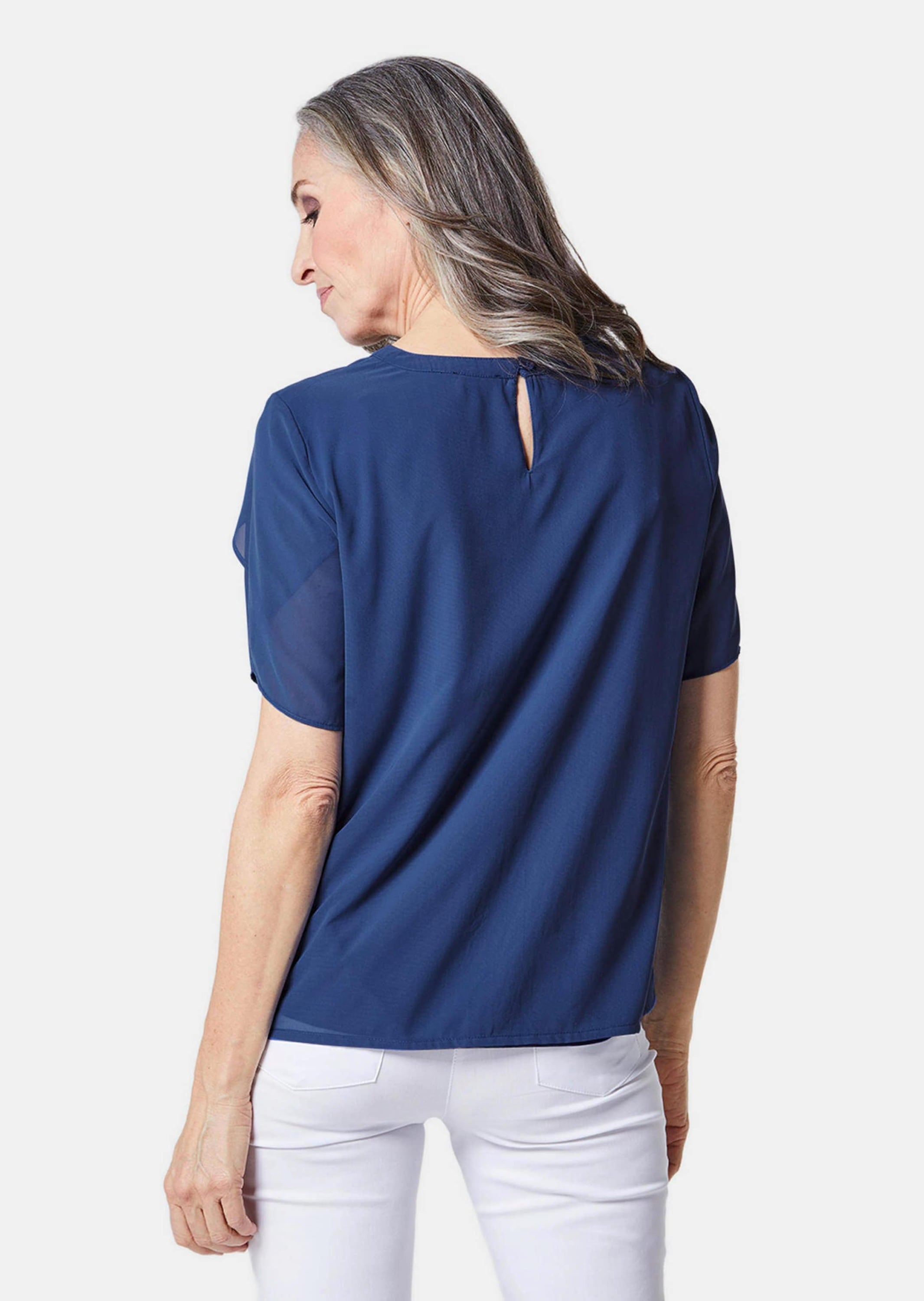 GOLDNER Kurzarmbluse »Bluse Bluse mit aufregender Ärmellösung«