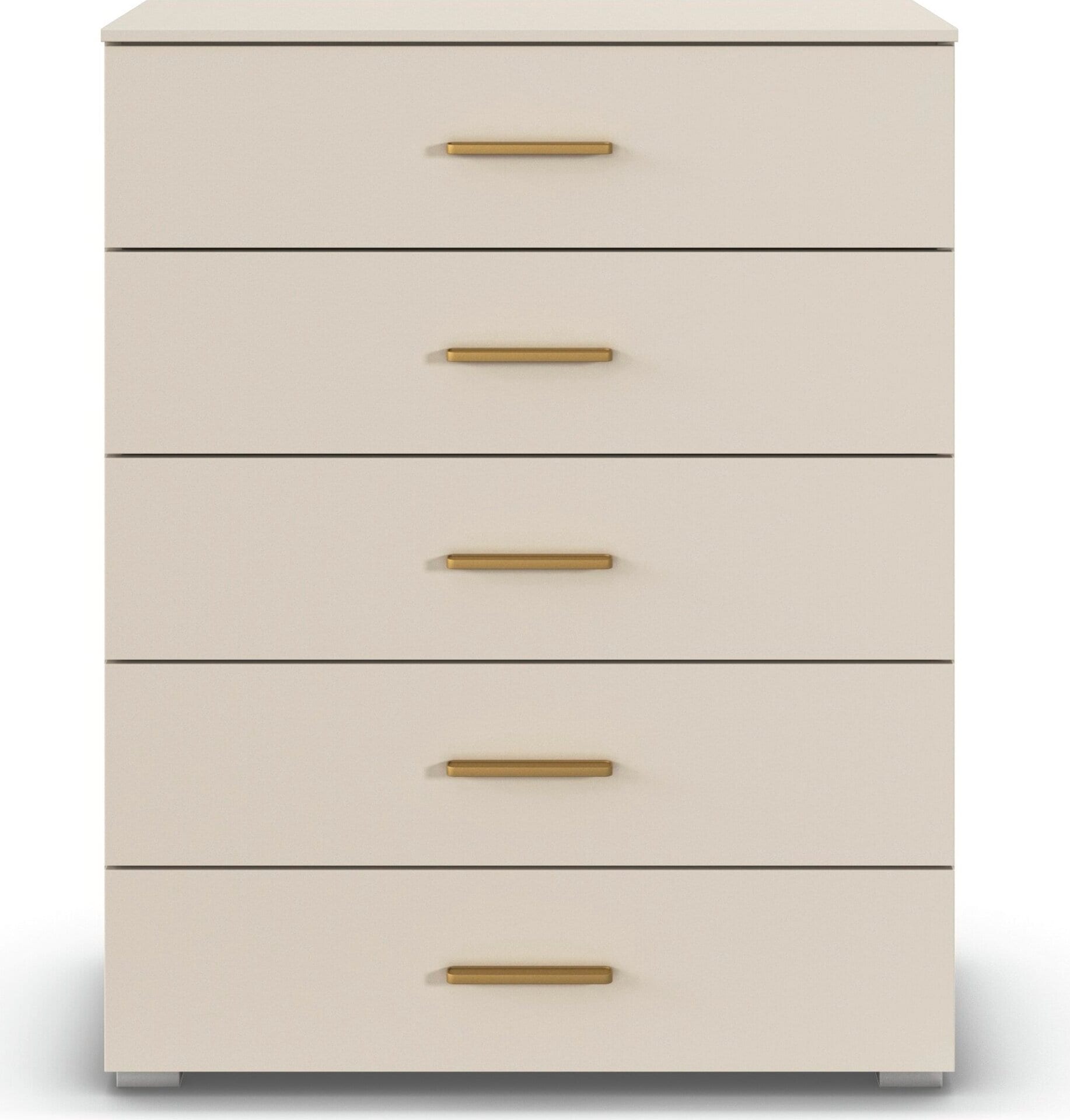 OTTO home Schubkastenkommode »Highboard Sideboard Kommode SCHNELLMONTAGESYSTEM ZELLARA« 5 große geräumige Schubladen, Griffe Gold aus Metall MADE IN GERMANY