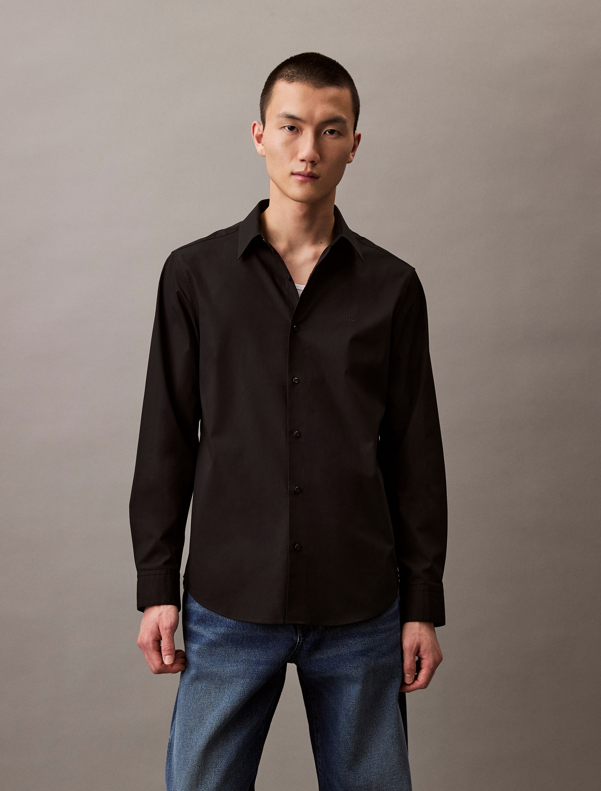 Calvin Klein Businesshemd "LS SOLID STRETCH CLASSIC SHIRT", mit Kentkragen günstig online kaufen