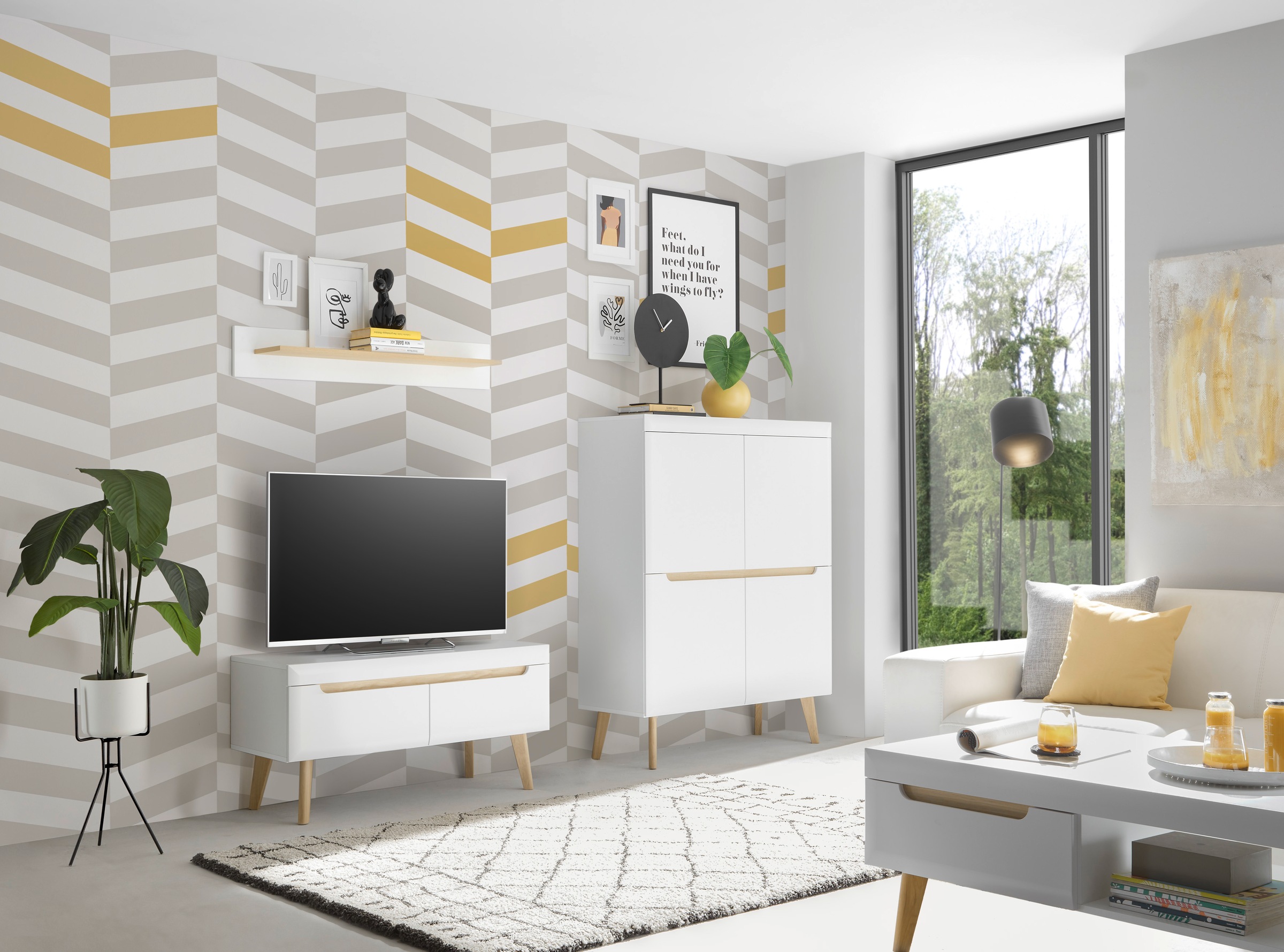 Home affaire "Torge, Anbauwand, Schrankwand, Mediawand, Wohnzimmer-Set" 3 S günstig online kaufen