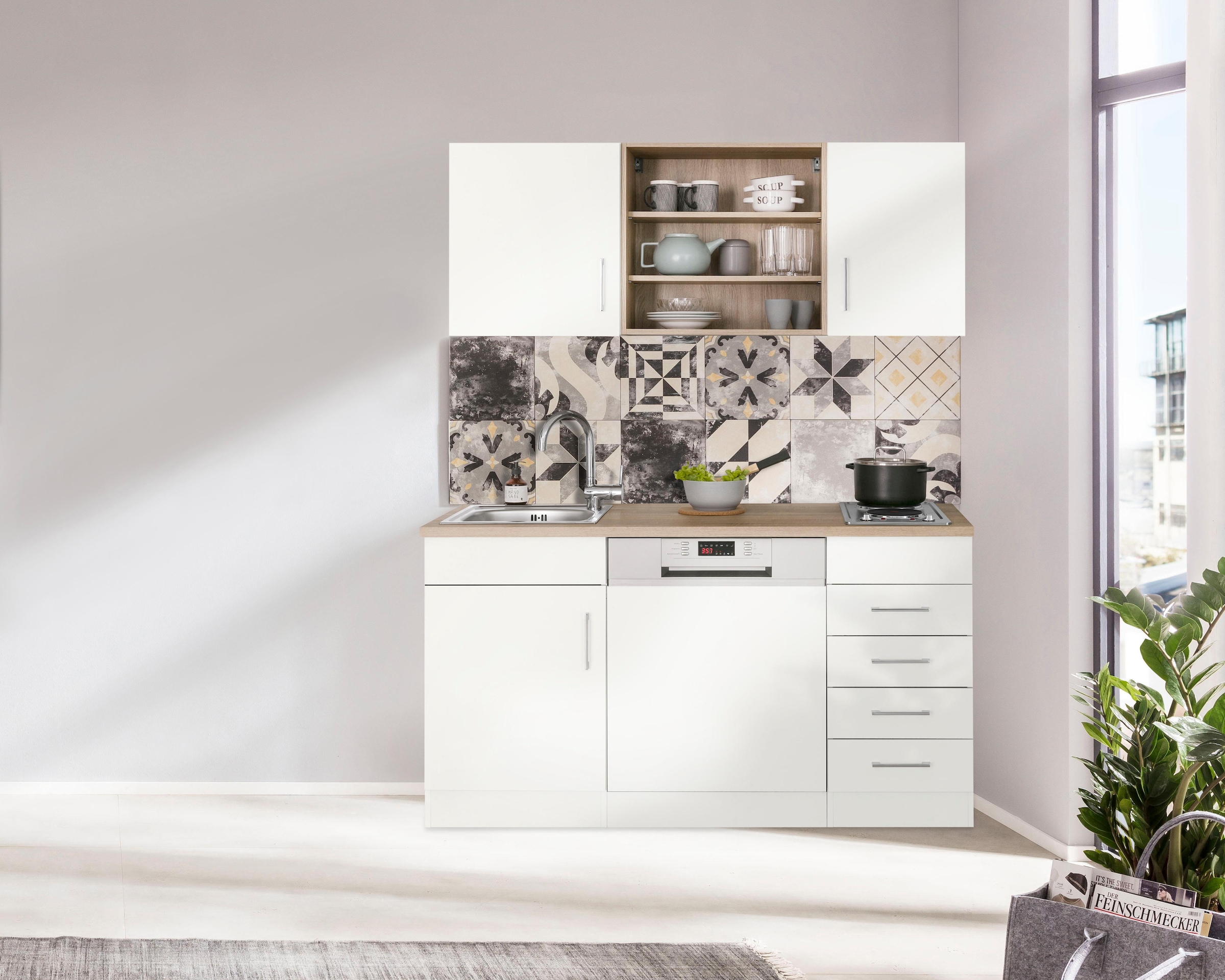HELD MÖBEL Pantryküche "Mali", Breite 150 cm, mit E-Geräten günstig online kaufen