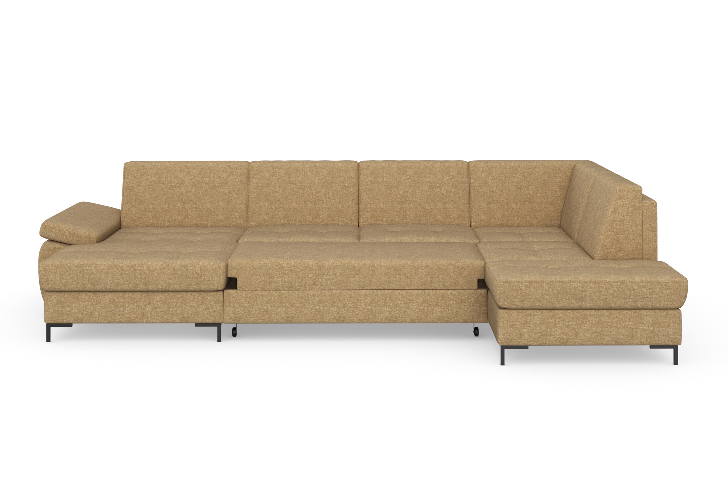 DOMO collection Wohnlandschaft »Capelo, komfortabel, klare Linien zeichnen dieses Design aus, U-Form«, mit Armteilverstellung, wahlweise mit Bettfunktion, Federkern