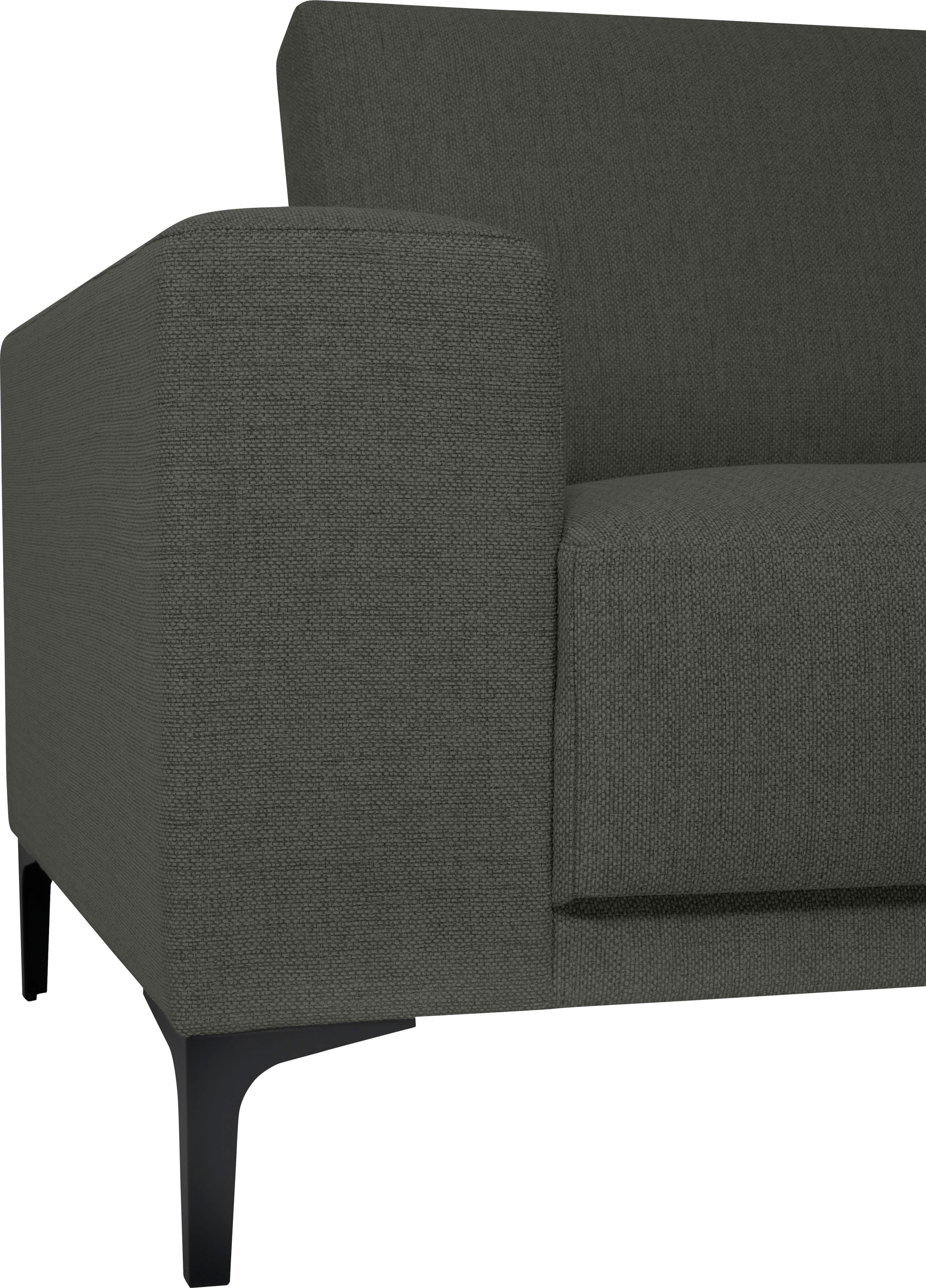OTTO home Ecksofa »Xander, L-Form« Breite 280 cm, Soft-Touch Chenille, schwarze Metallfüße