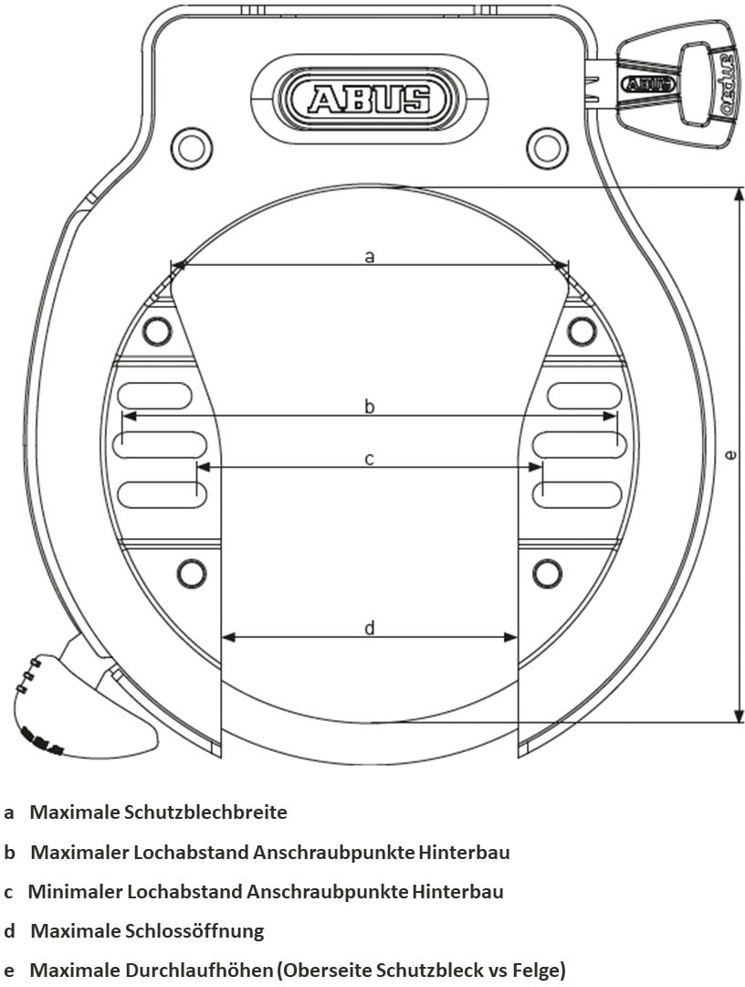 ABUS Rahmenschloss »5950 NR black + 6KS/85 + ST5950«